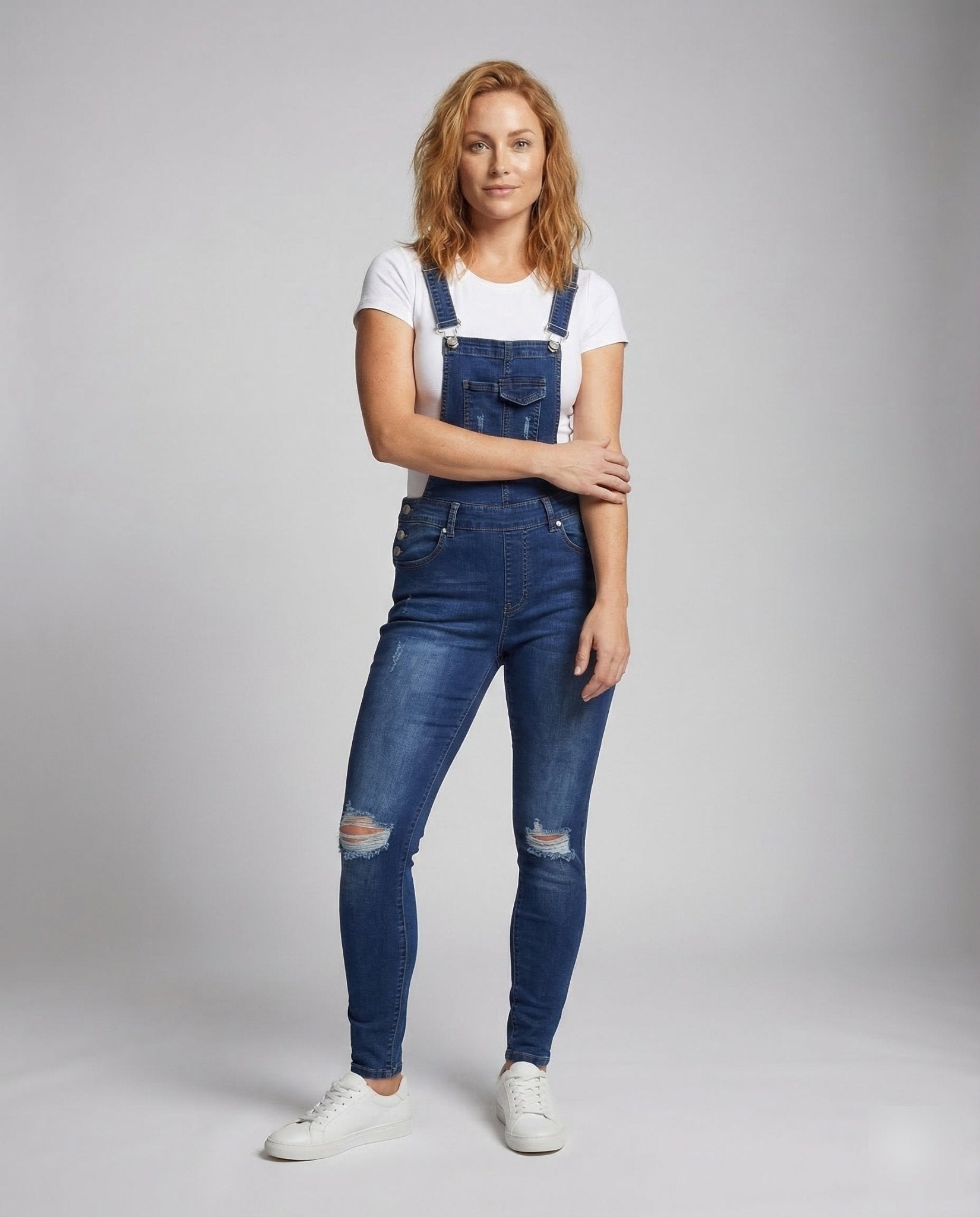 Ladies Slim Denim Overalls - Chichicherry