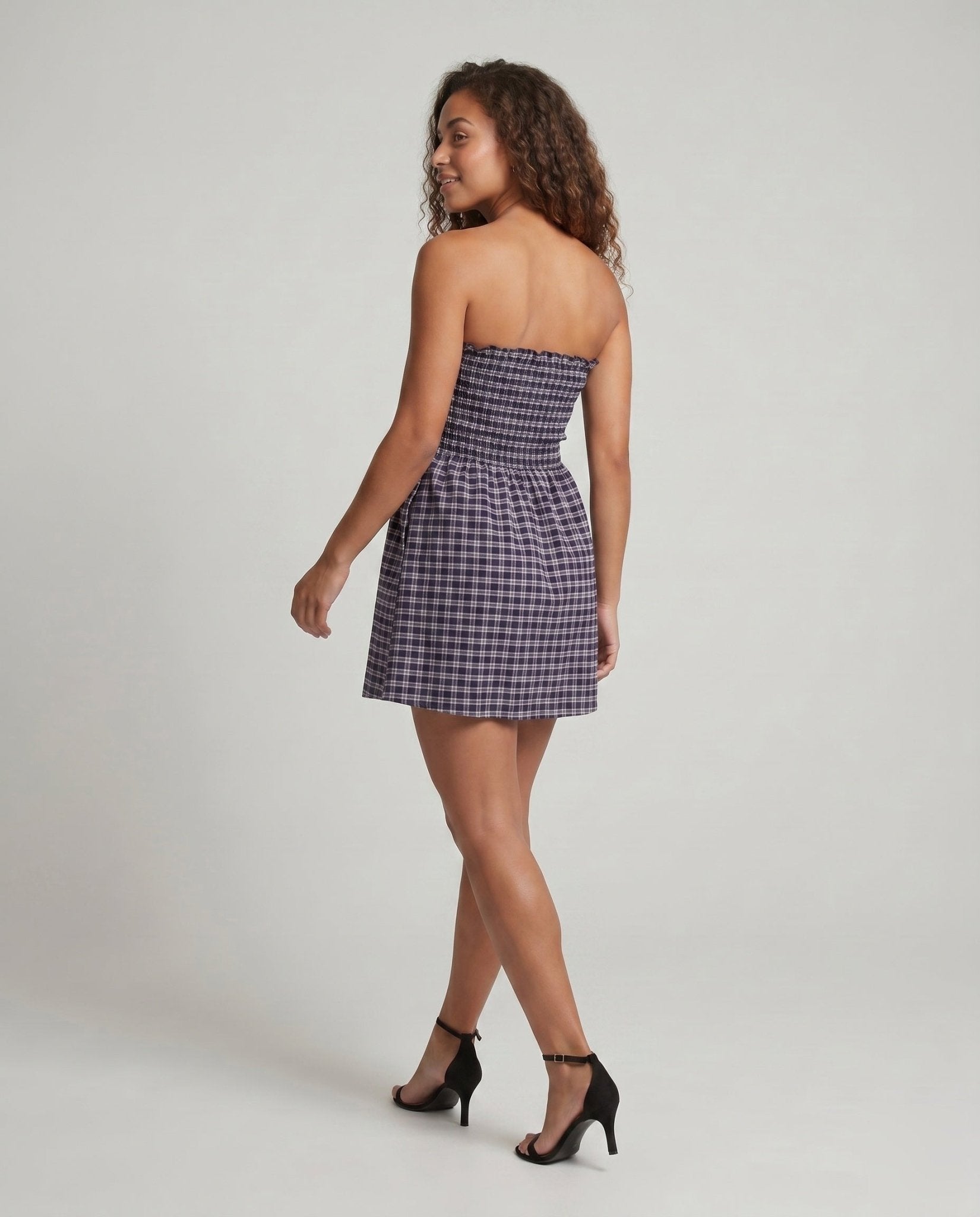 Ladies summer dress in classic check design - Chichicherry