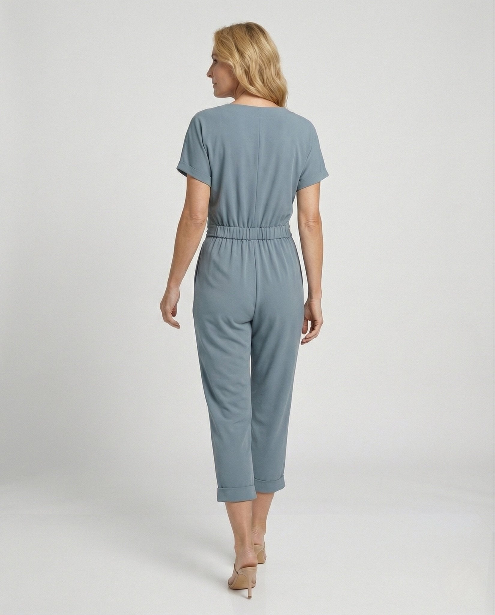 Ladies summer overall with wrap top and wide leg - Chichicherry