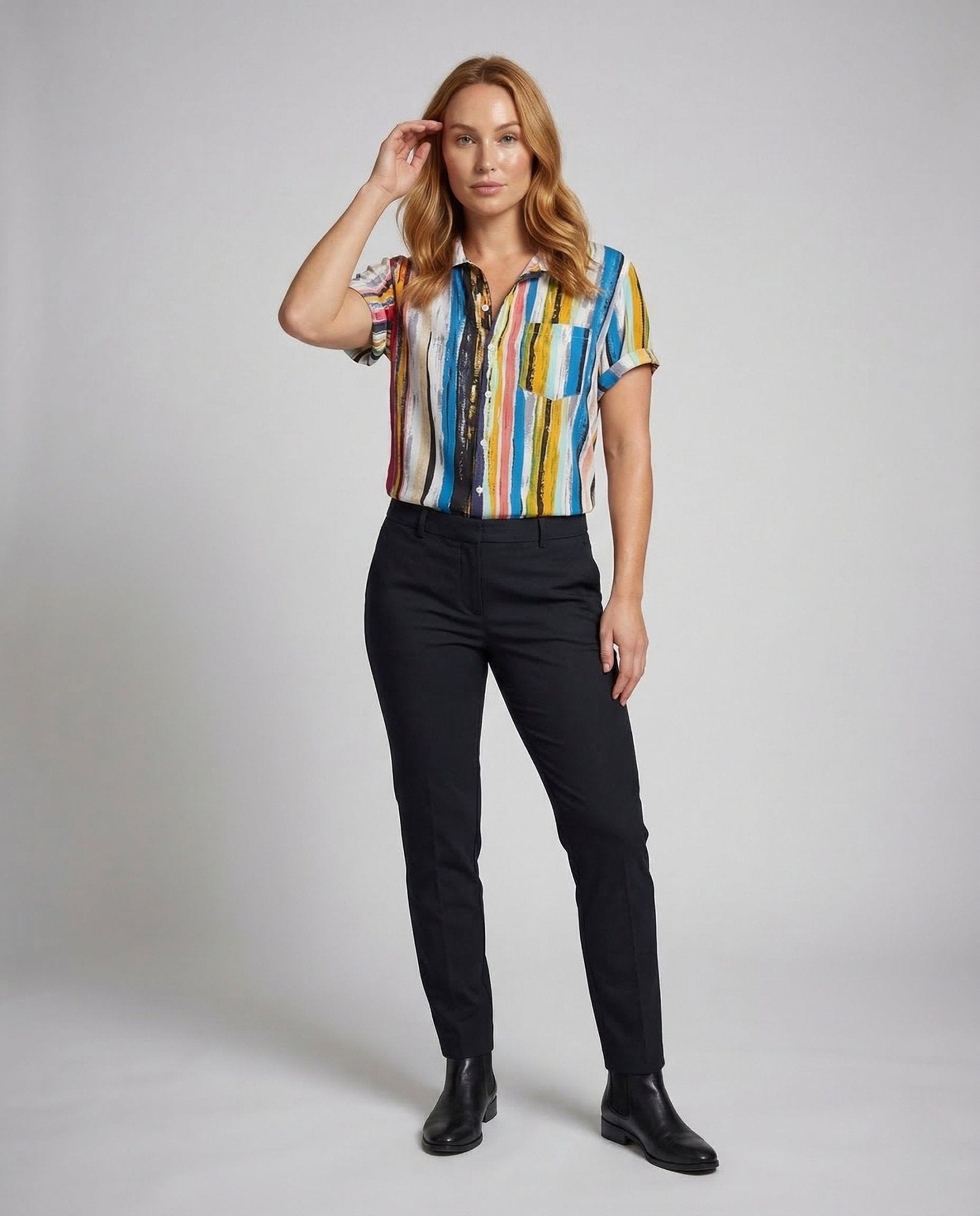 Ladies Viscose Blouse Pattern Breast Pocket - Chichicherry