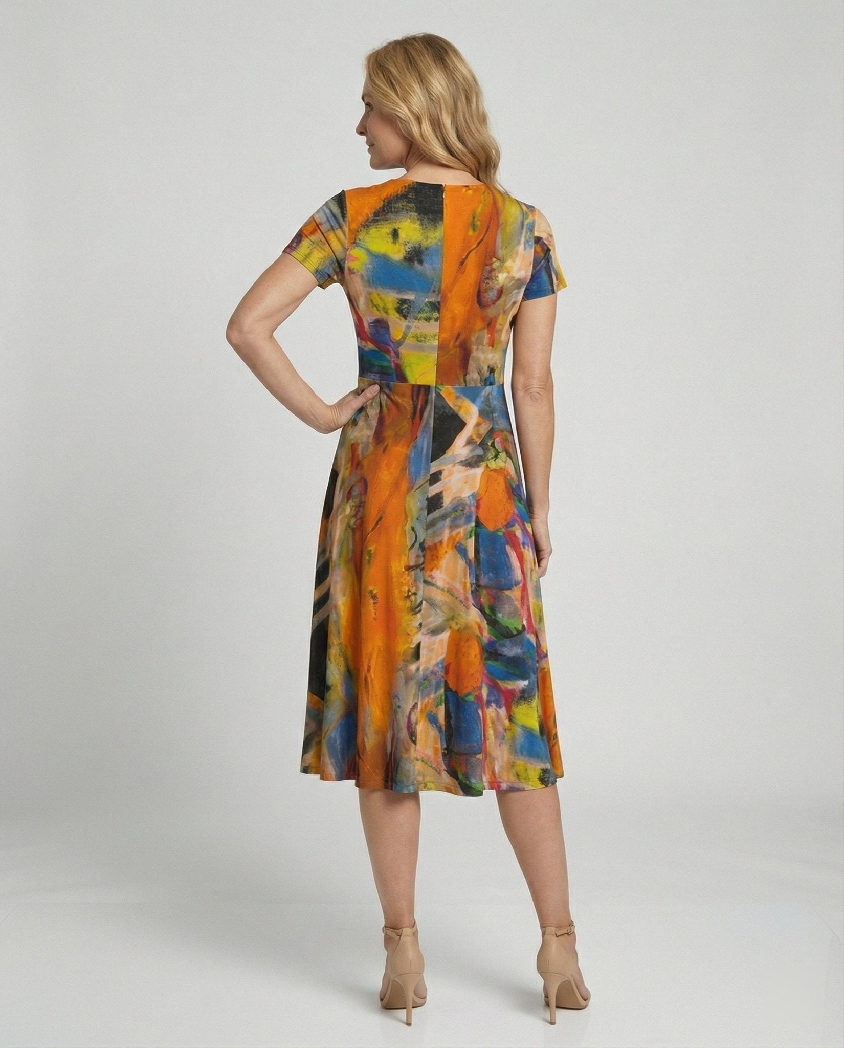 Leisure dress women midi dress flared skirt - Chichicherry