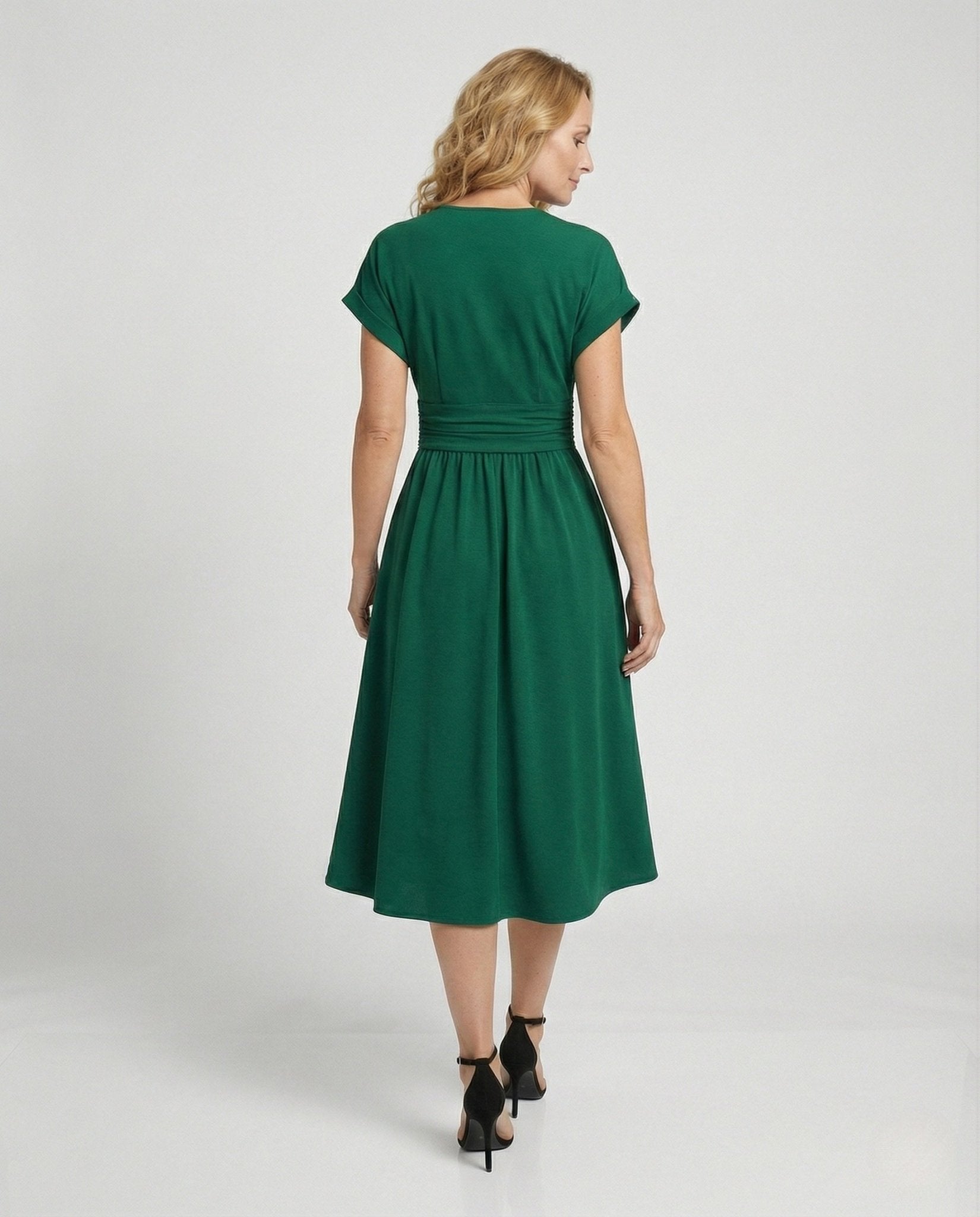 Leisure dress women midi dress V-neck - Chichicherry