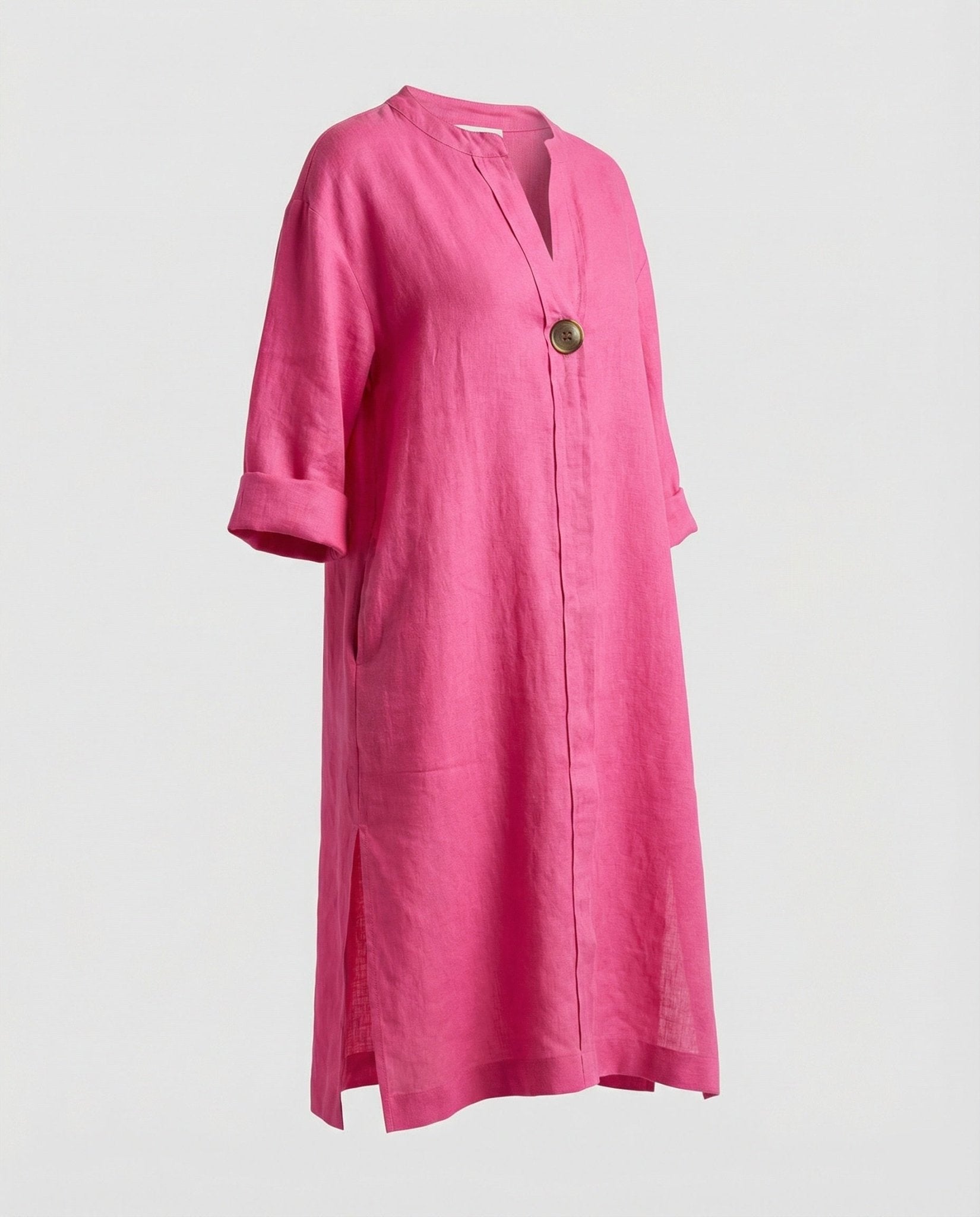 Linen casual dress women tunic dress - Chichicherry