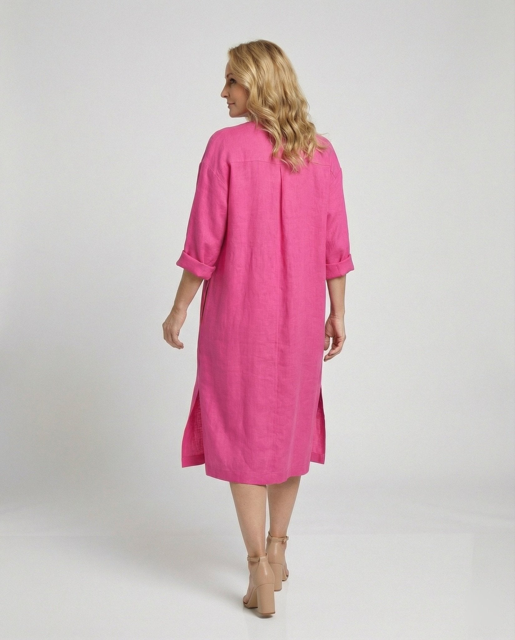 Linen casual dress women tunic dress - Chichicherry