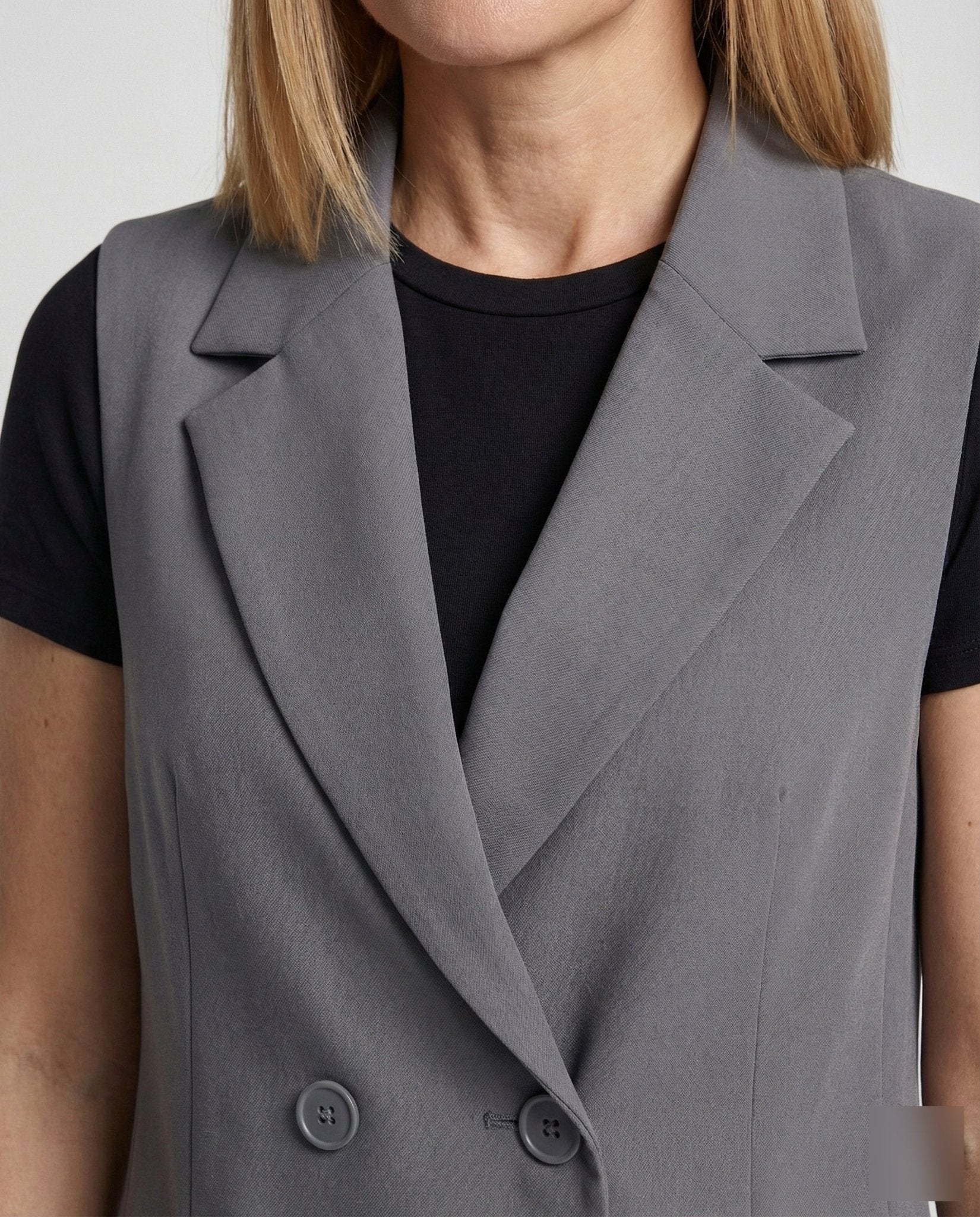 Long vest double-breasted suit style women's - Chichicherry
