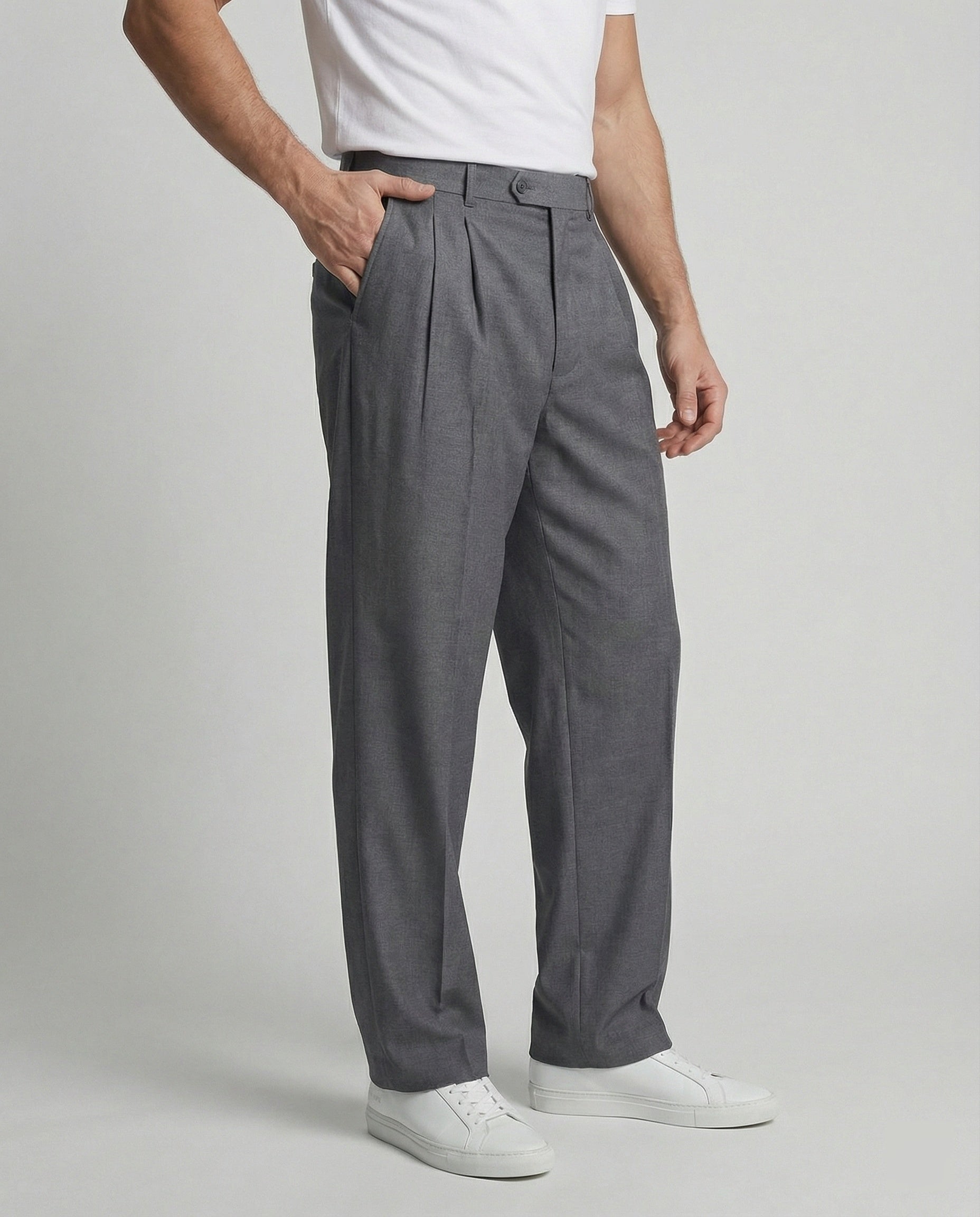 Leisurewear Men's Pleated Trousers Wide