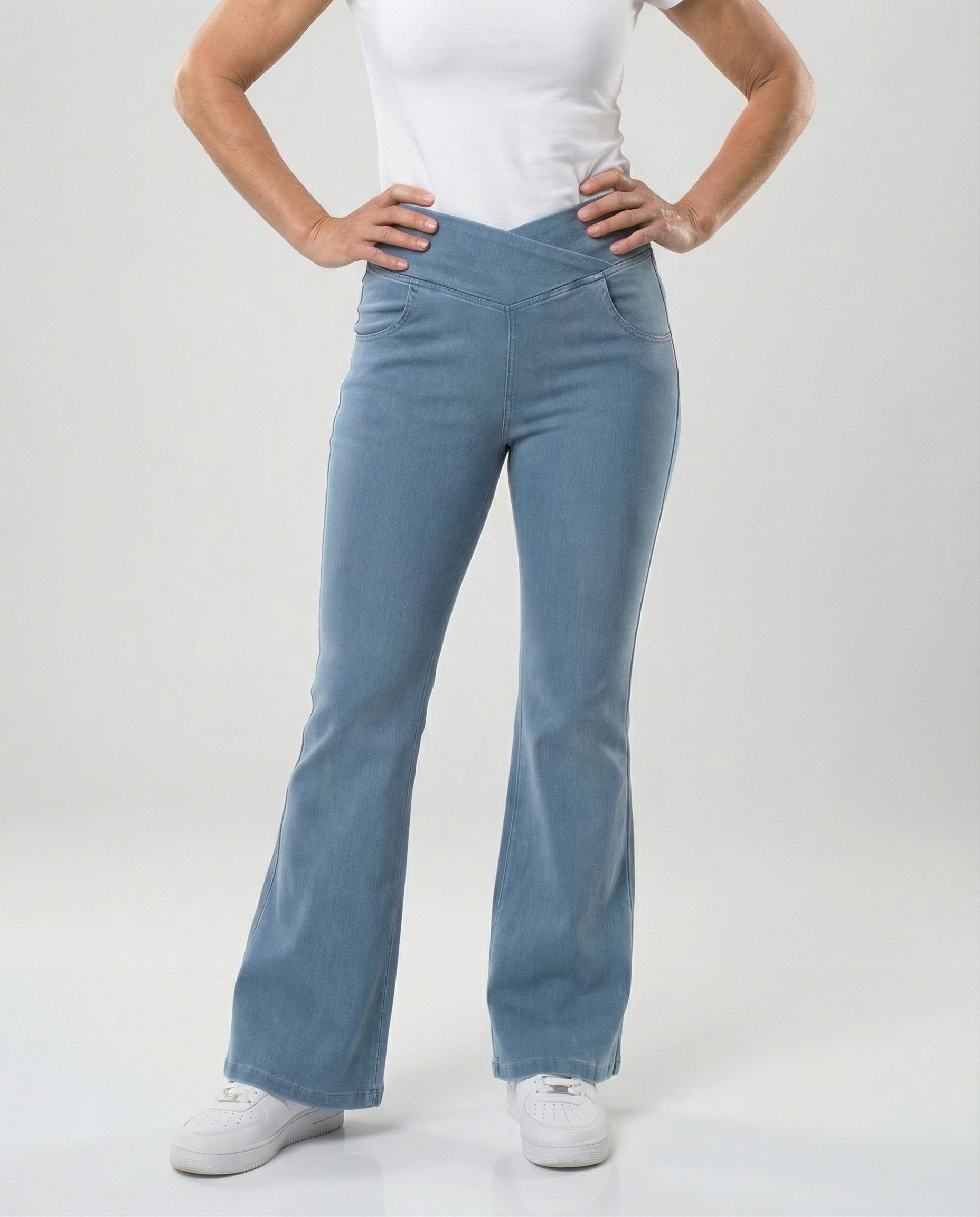 Women's Flared Trousers High Waist made of Stretch Denim