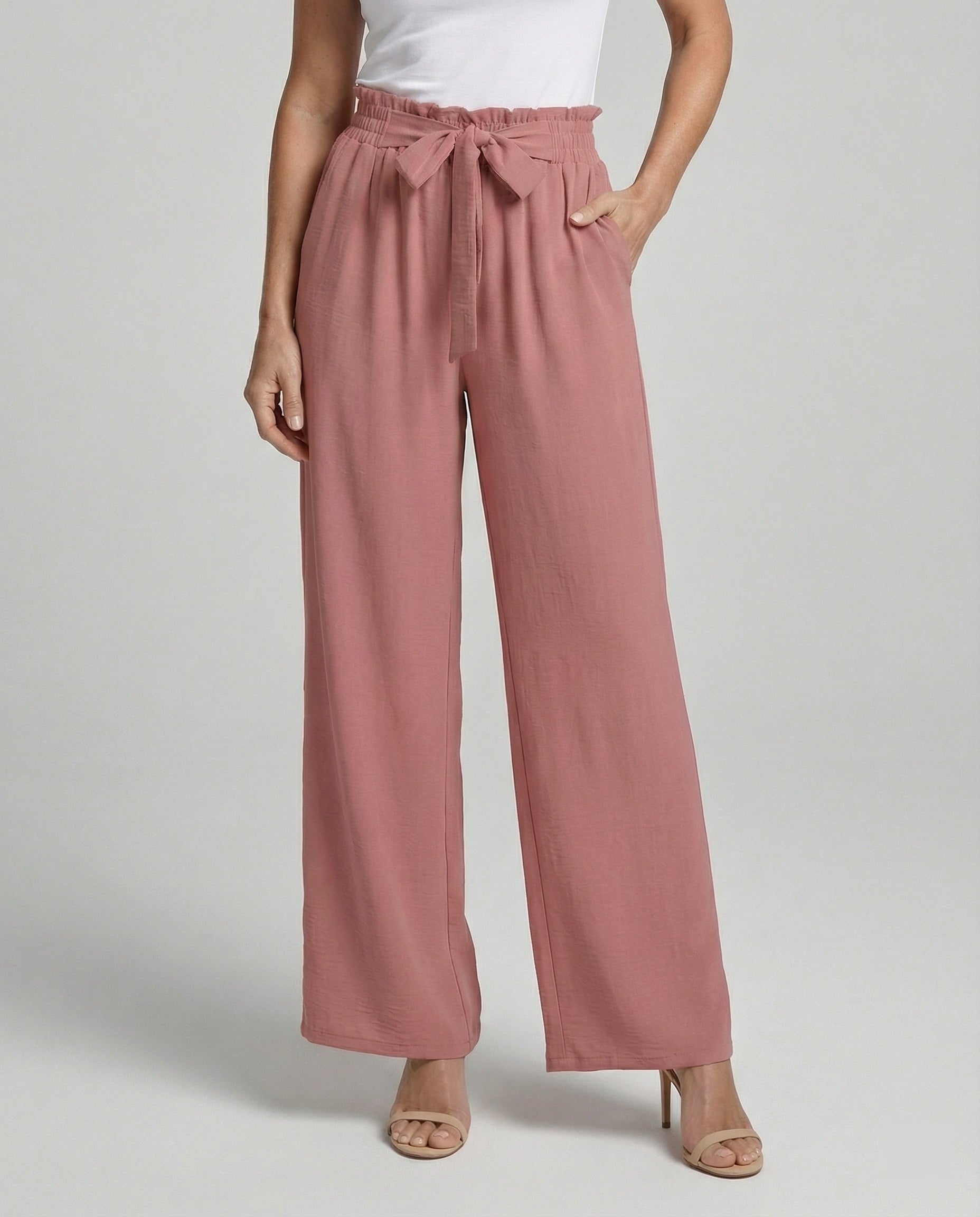Women's fabric trousers Women's high waist wide