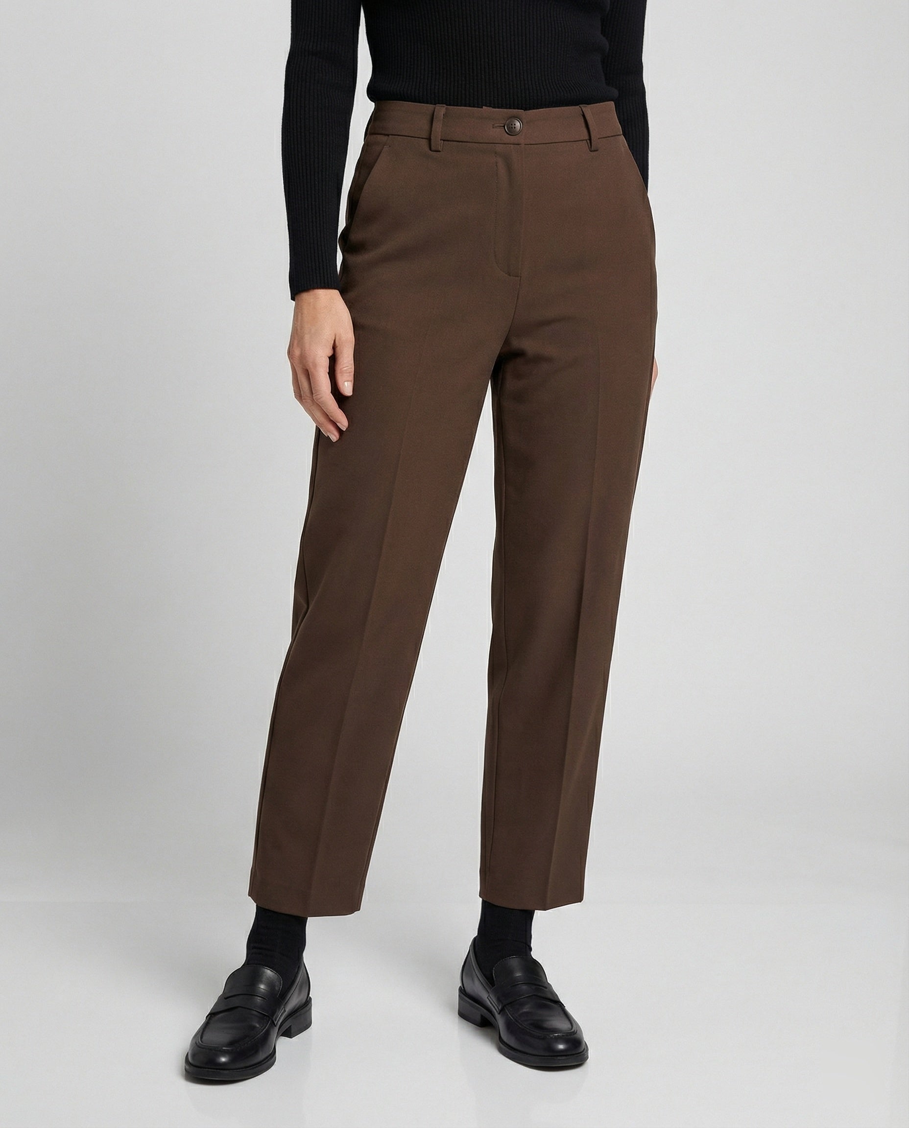 Women's Fabric Trousers with High Waist