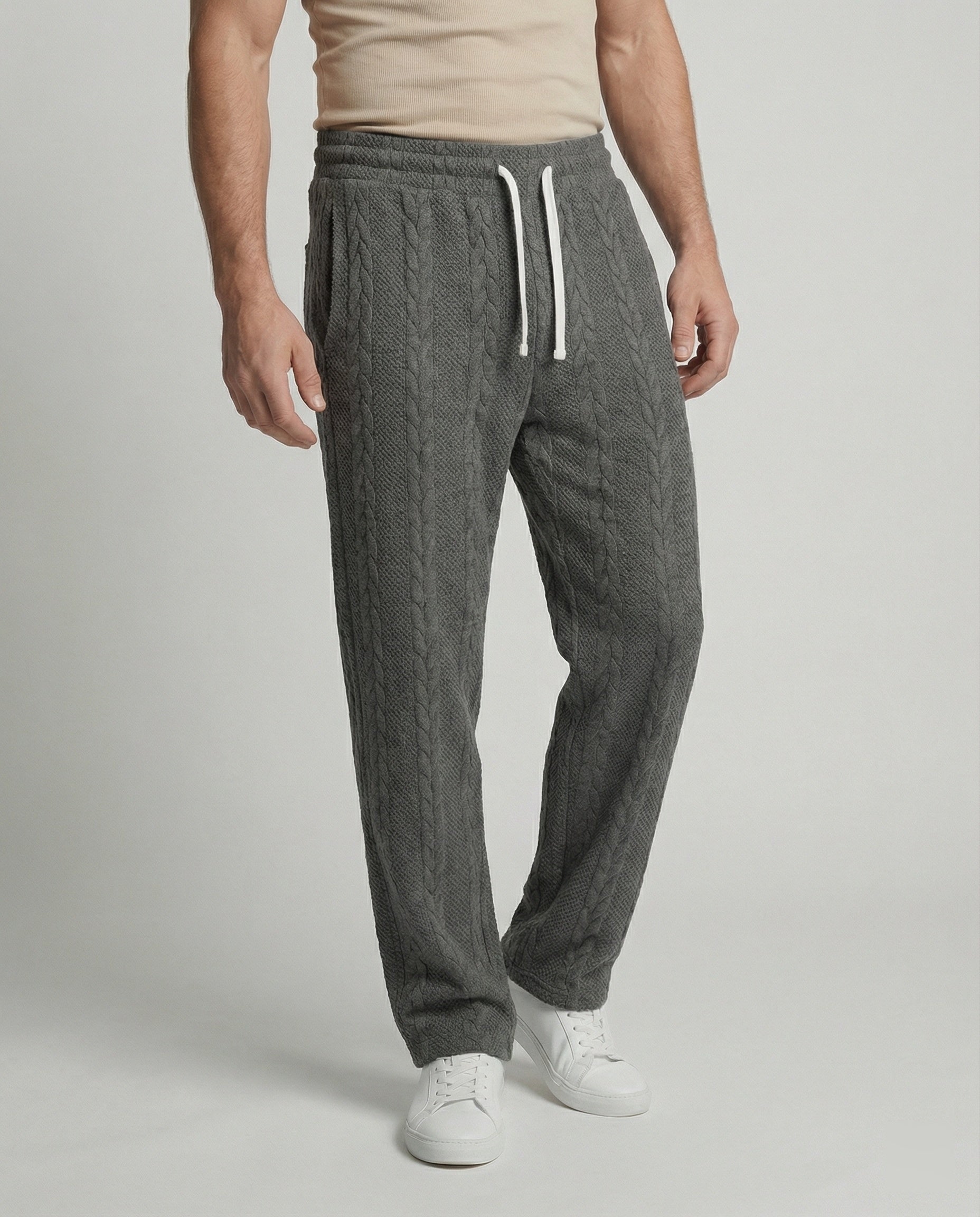 Men's casual pants with elastic waistband