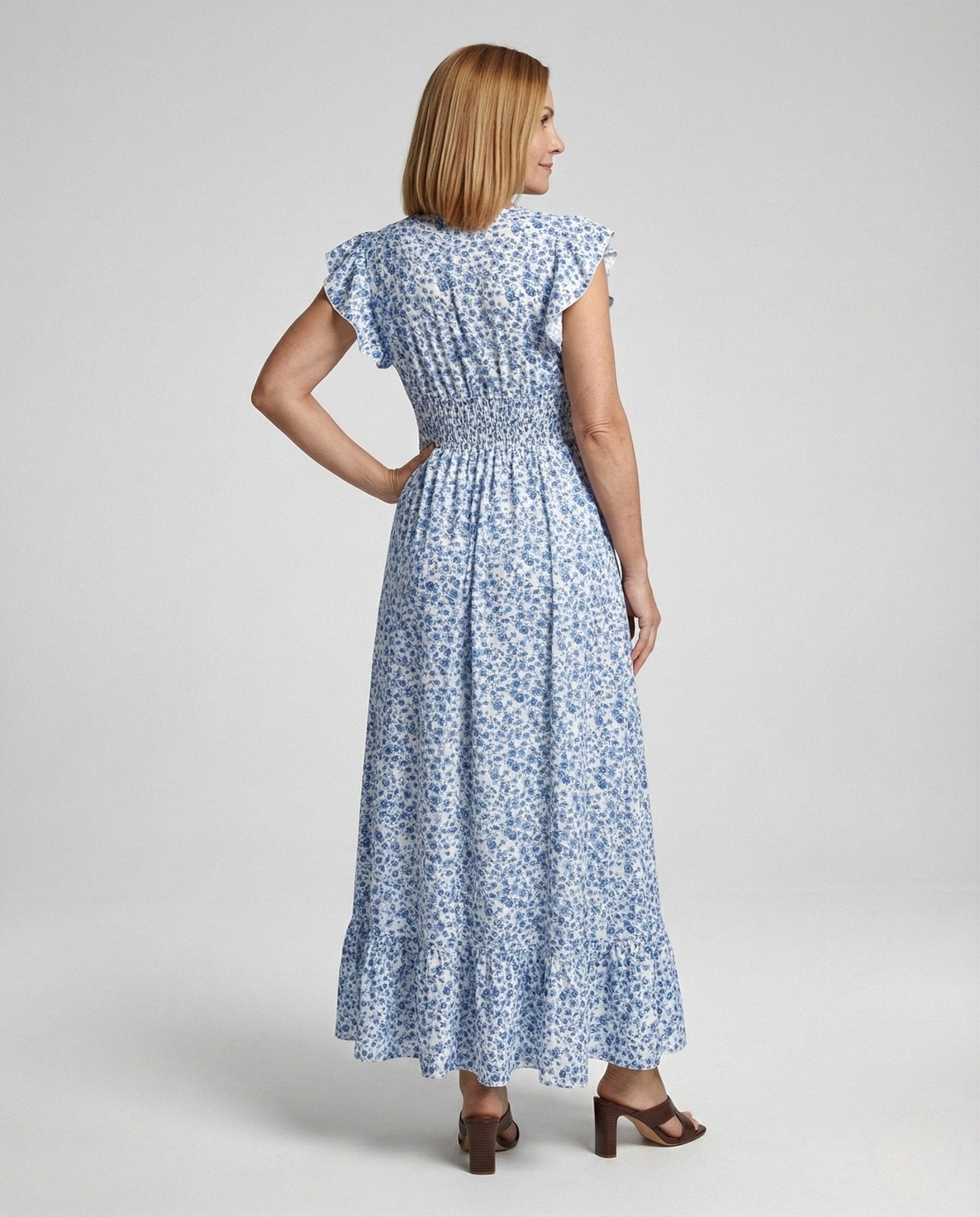 Maxi dress women smocked top - Chichicherry