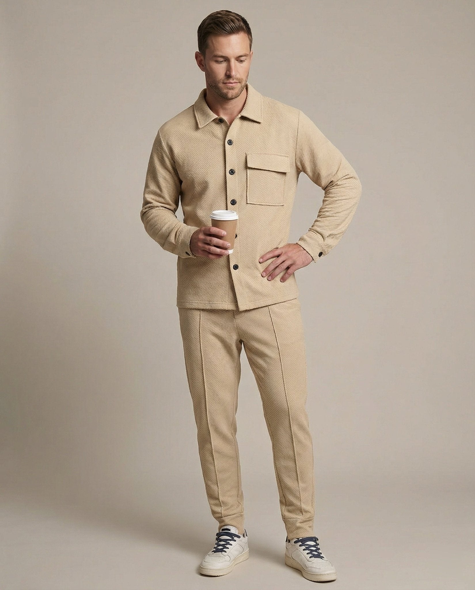 Men's cardigan with textured design - Chichicherry