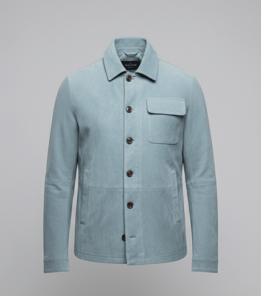 Men's casual suede jacket with practical collar - Chichicherry