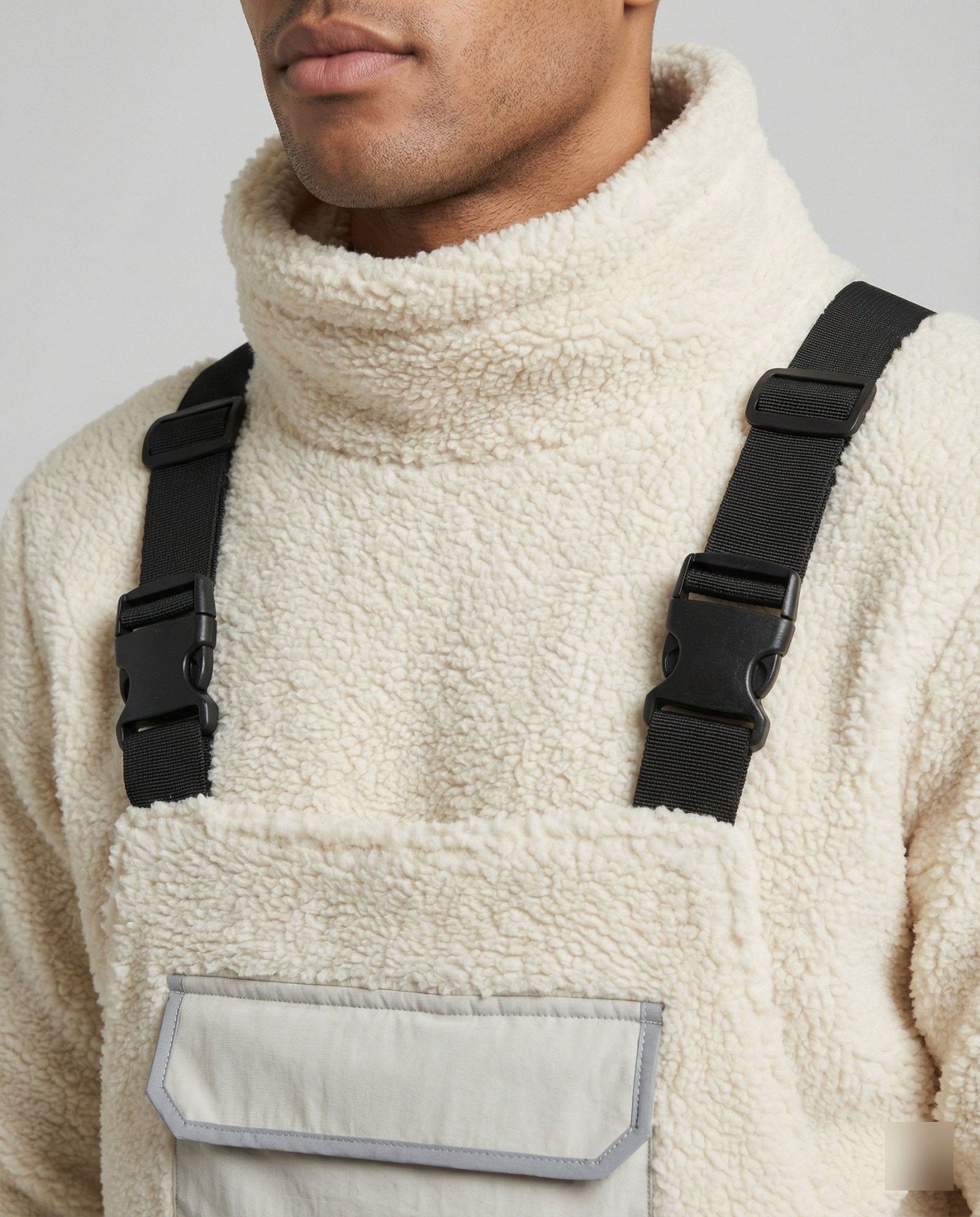 Men's Comfortable Padded Jumpsuit with Hood and Adjustable Straps - Chichicherry