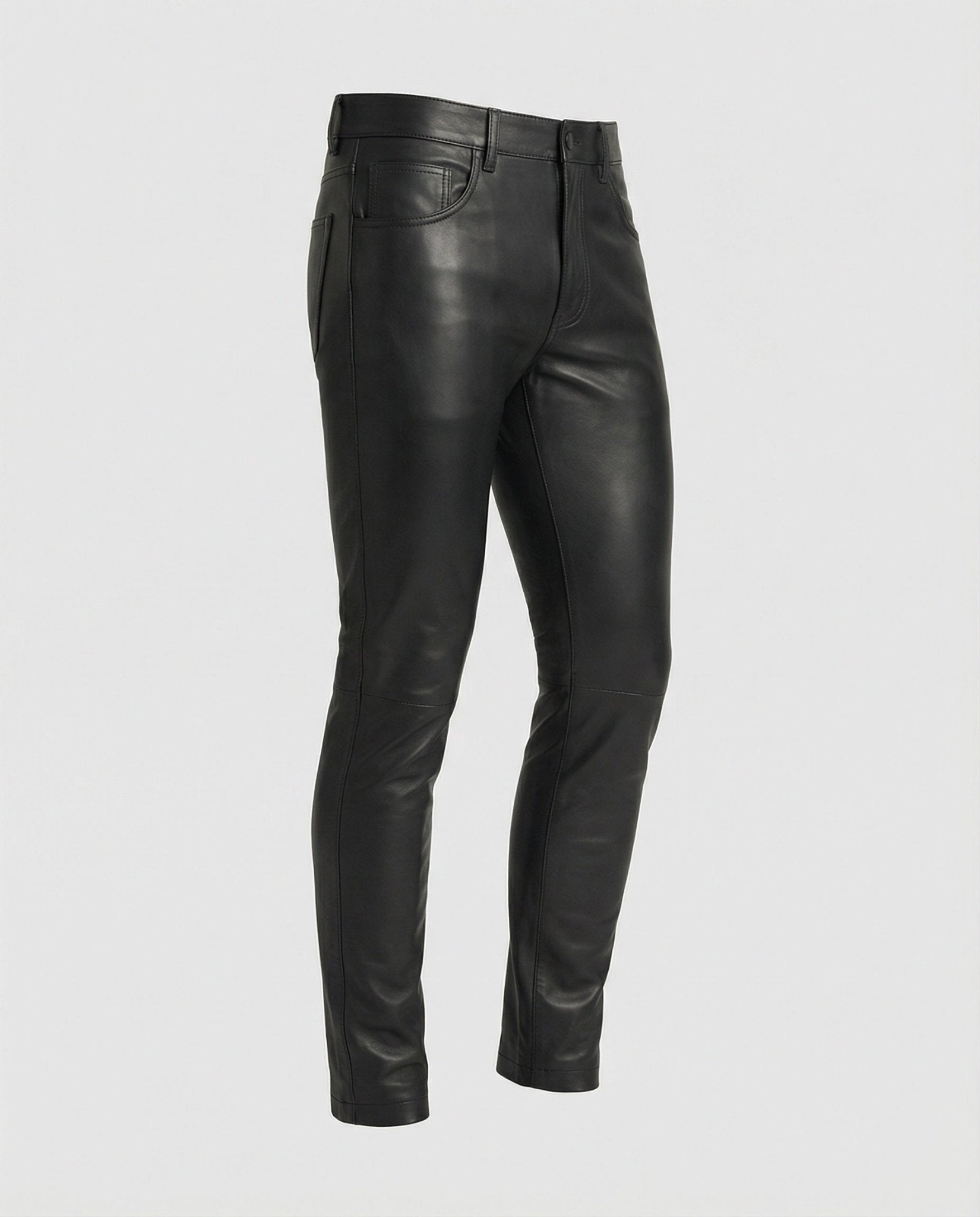 Men's Faux Leather Pants Slim Fit - Chichicherry
