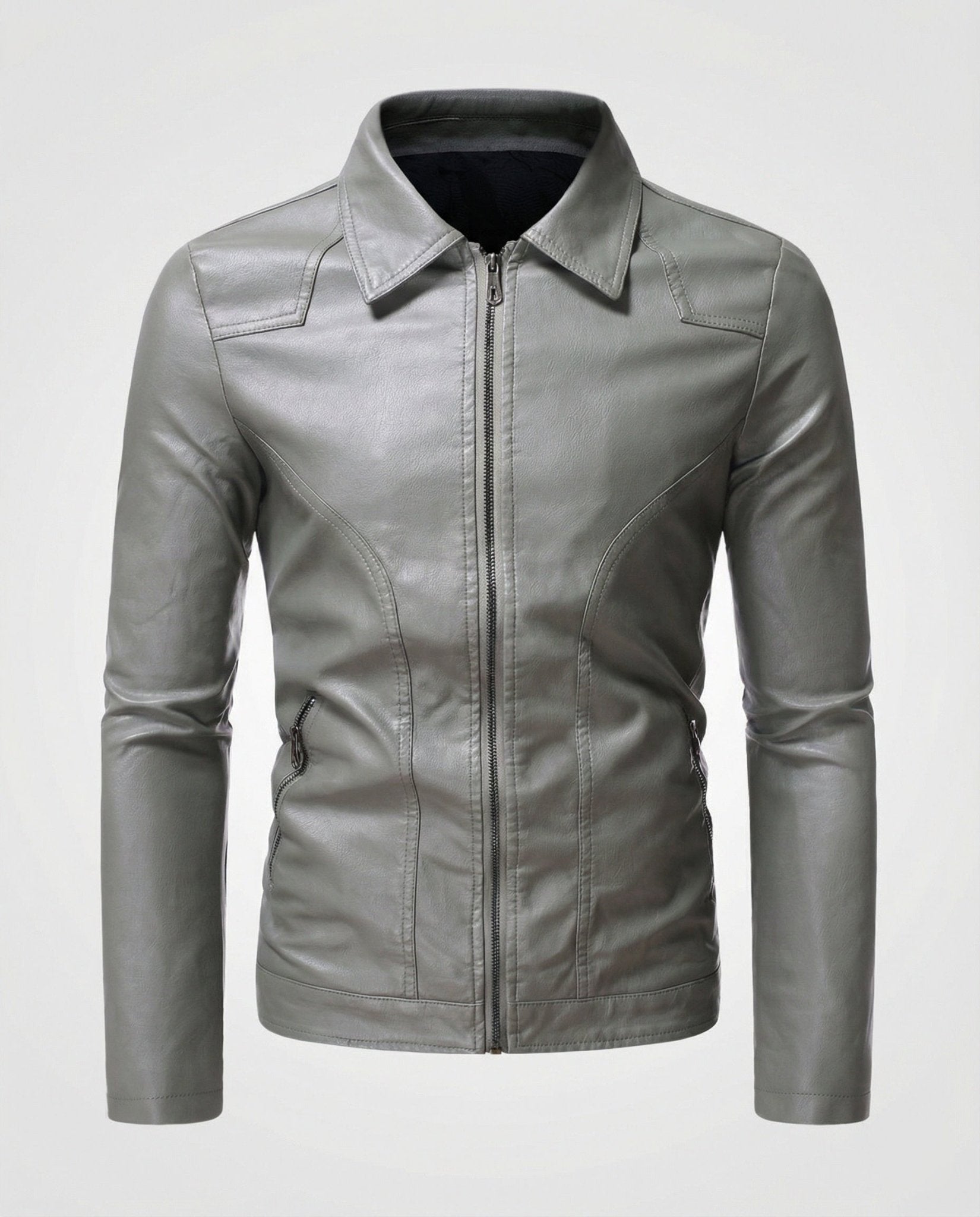 Men's leather jacket fitted - Chichicherry