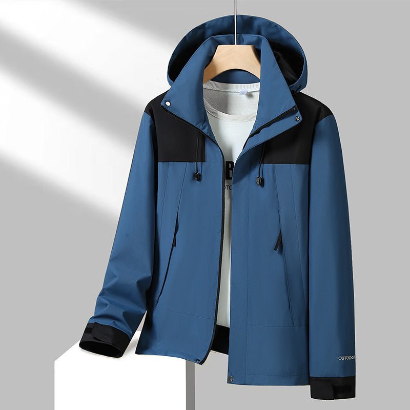 Men's Lightweight Softshell Jacket with Contrast Shoulder, Adjustable Hood and Water-Repellent Membrane Chichicherry - Chichicherry