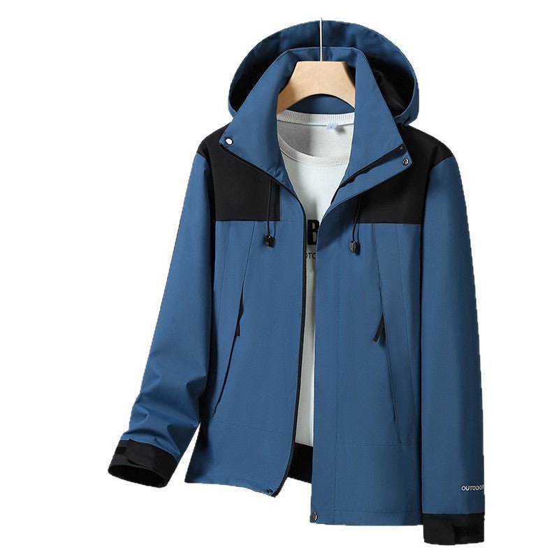 Men's Lightweight Softshell Jacket with Contrast Shoulder, Adjustable Hood and Water-Repellent Membrane Chichicherry - Chichicherry