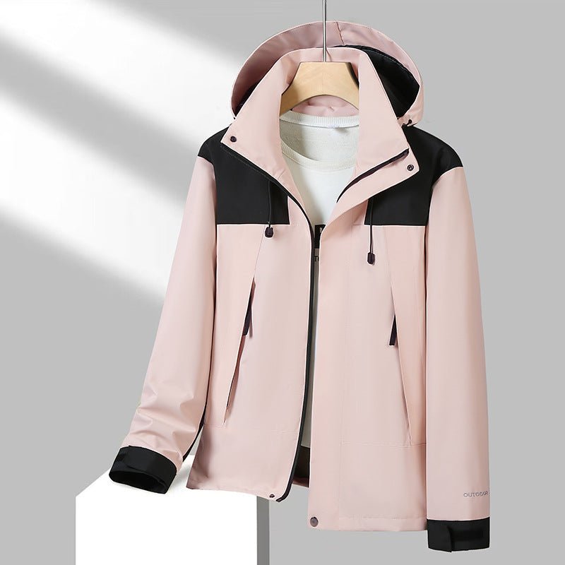 Men's Lightweight Softshell Jacket with Contrast Shoulder, Adjustable Hood and Water-Repellent Membrane Chichicherry - Chichicherry