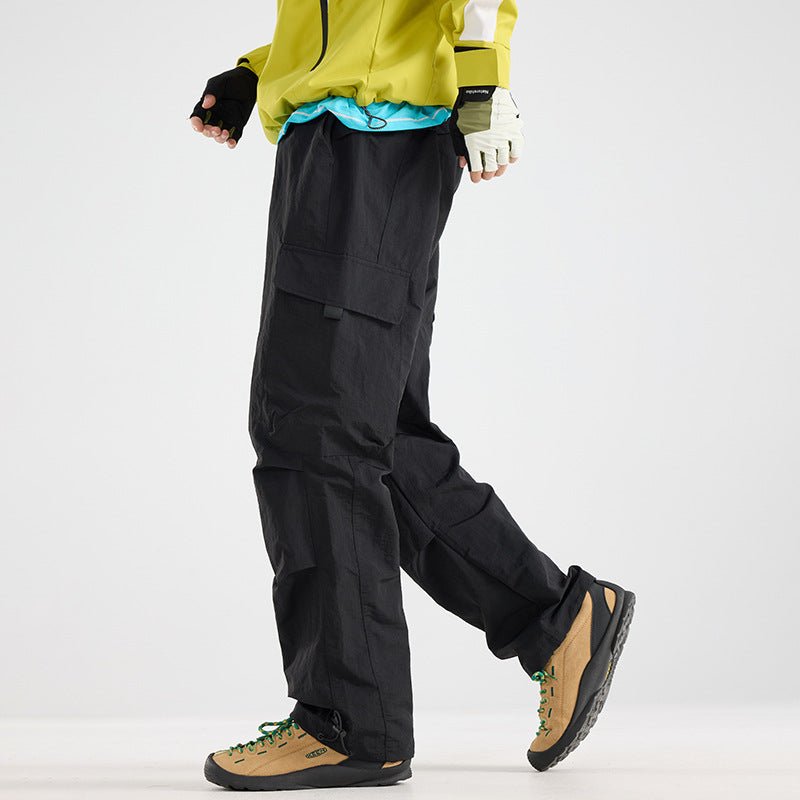 Men's Lightweight Technical Cargo Trekking Pants with Drawstring Waist, Utility Pockets and Adjustable Leg Openings Chichicherry - Chichicherry