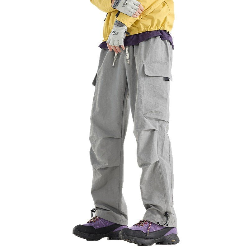 Men's Lightweight Technical Cargo Trekking Pants with Drawstring Waist, Utility Pockets and Adjustable Leg Openings Chichicherry - Chichicherry