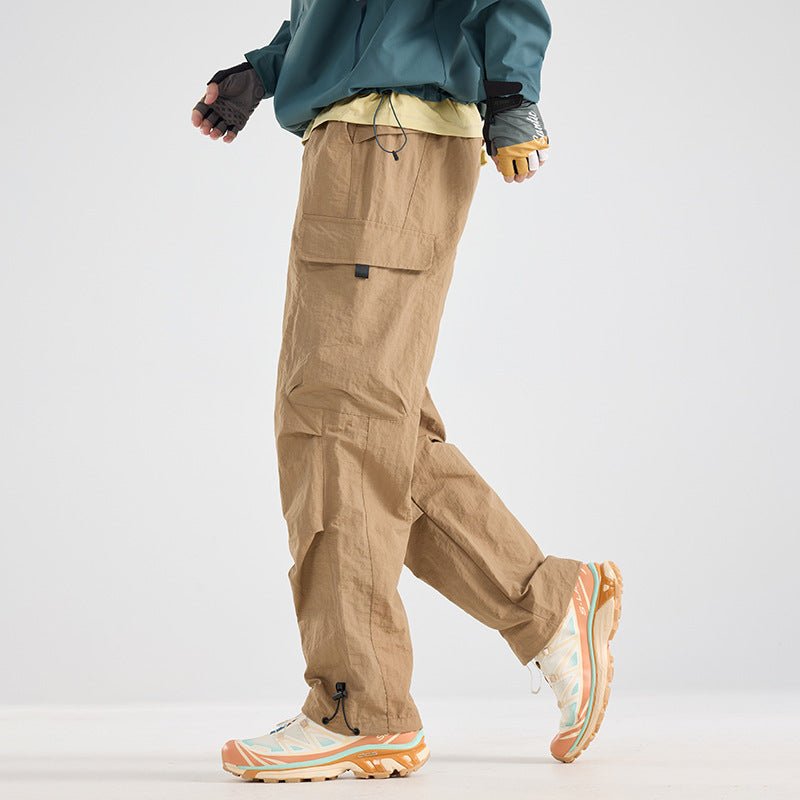 Men's Lightweight Technical Cargo Trekking Pants with Drawstring Waist, Utility Pockets and Adjustable Leg Openings Chichicherry - Chichicherry