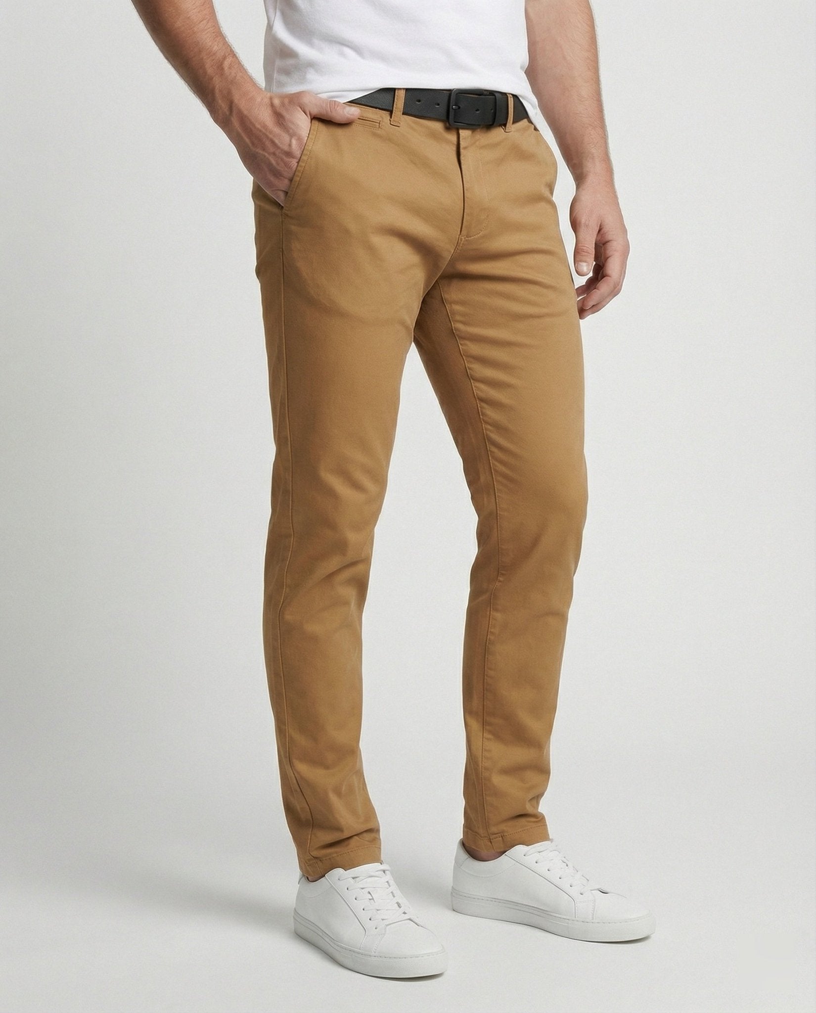 Men's Slim Fit Chino Pants with Elastic Waistband - Chichicherry