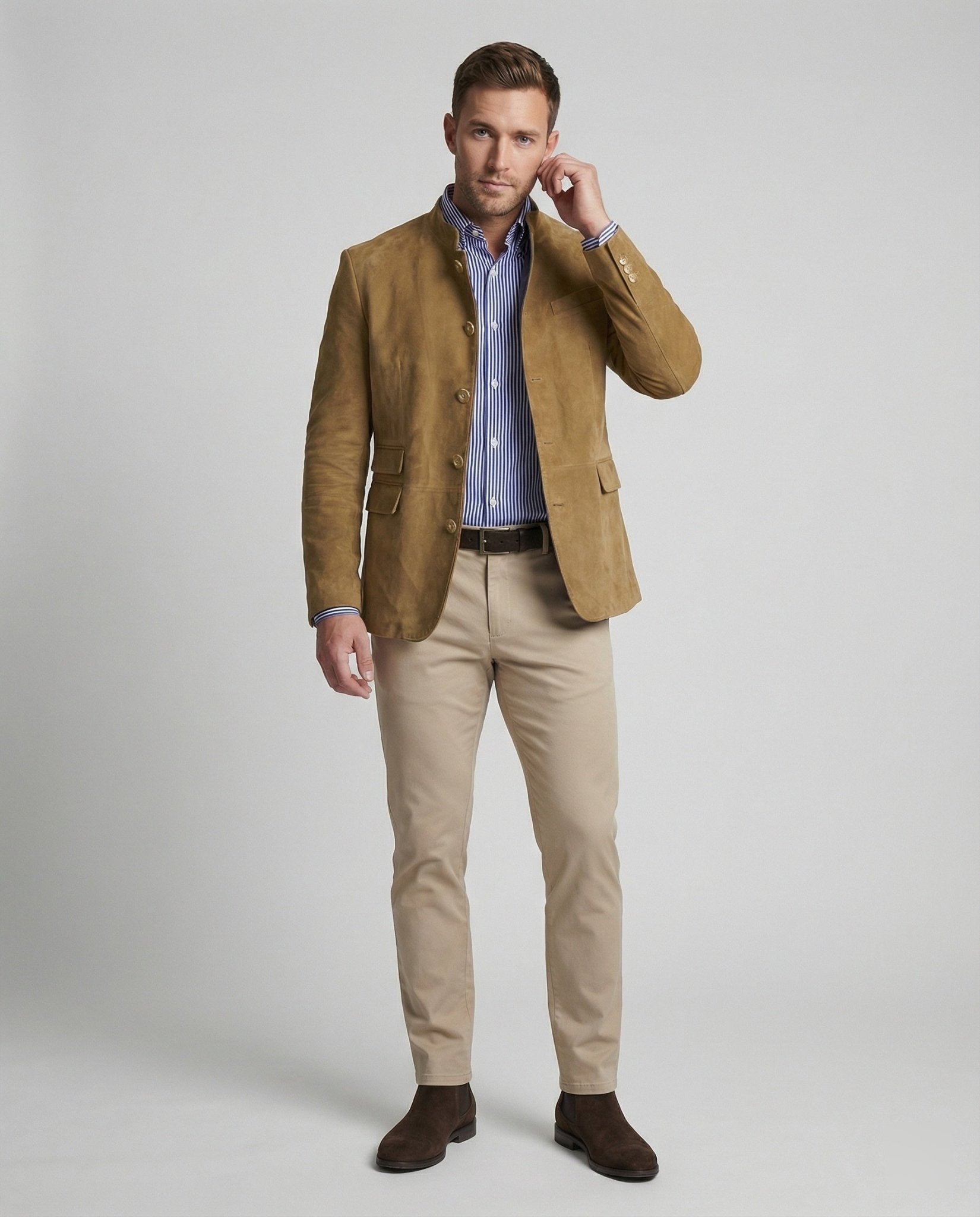 Men's Suede Jacket Modern - Chichicherry