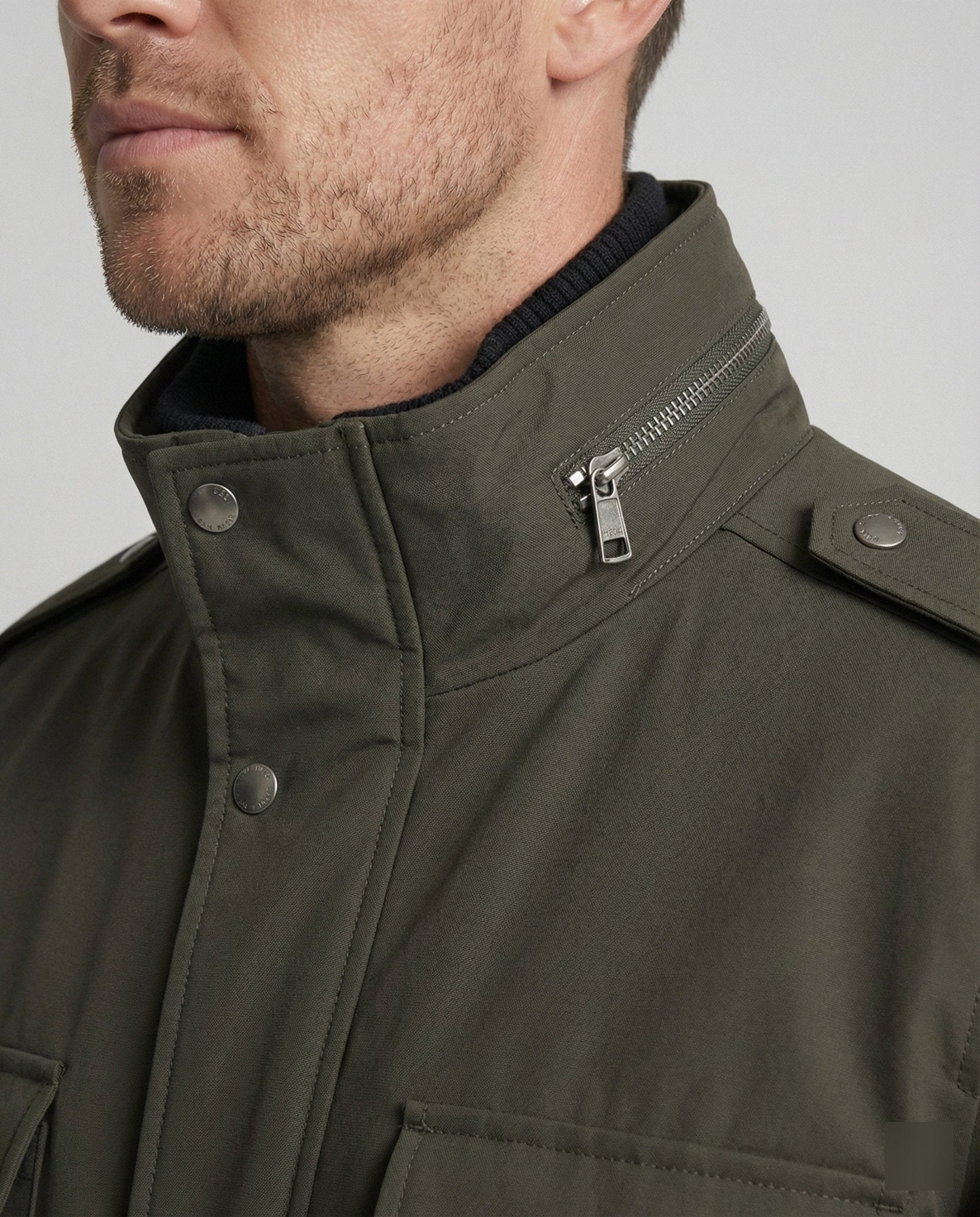 Men's utility jacket with high collar - Chichicherry