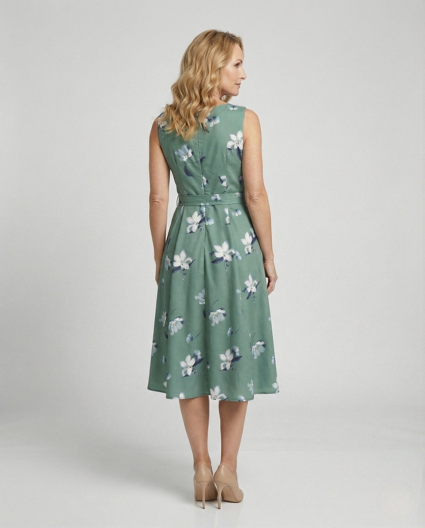 Midi dress Sleeveless With Floral Pattern Women - Chichicherry