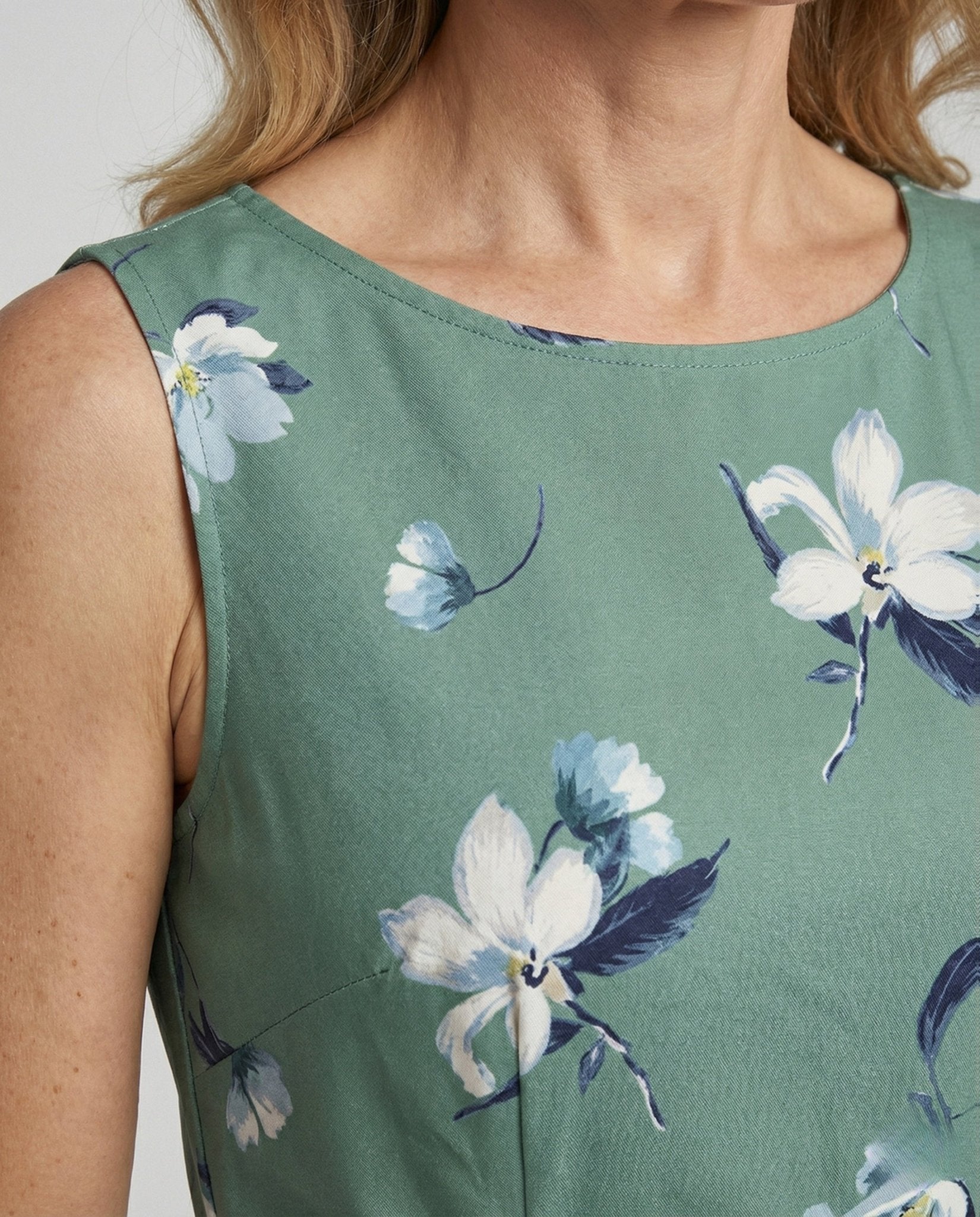 Midi dress Sleeveless With Floral Pattern Women - Chichicherry