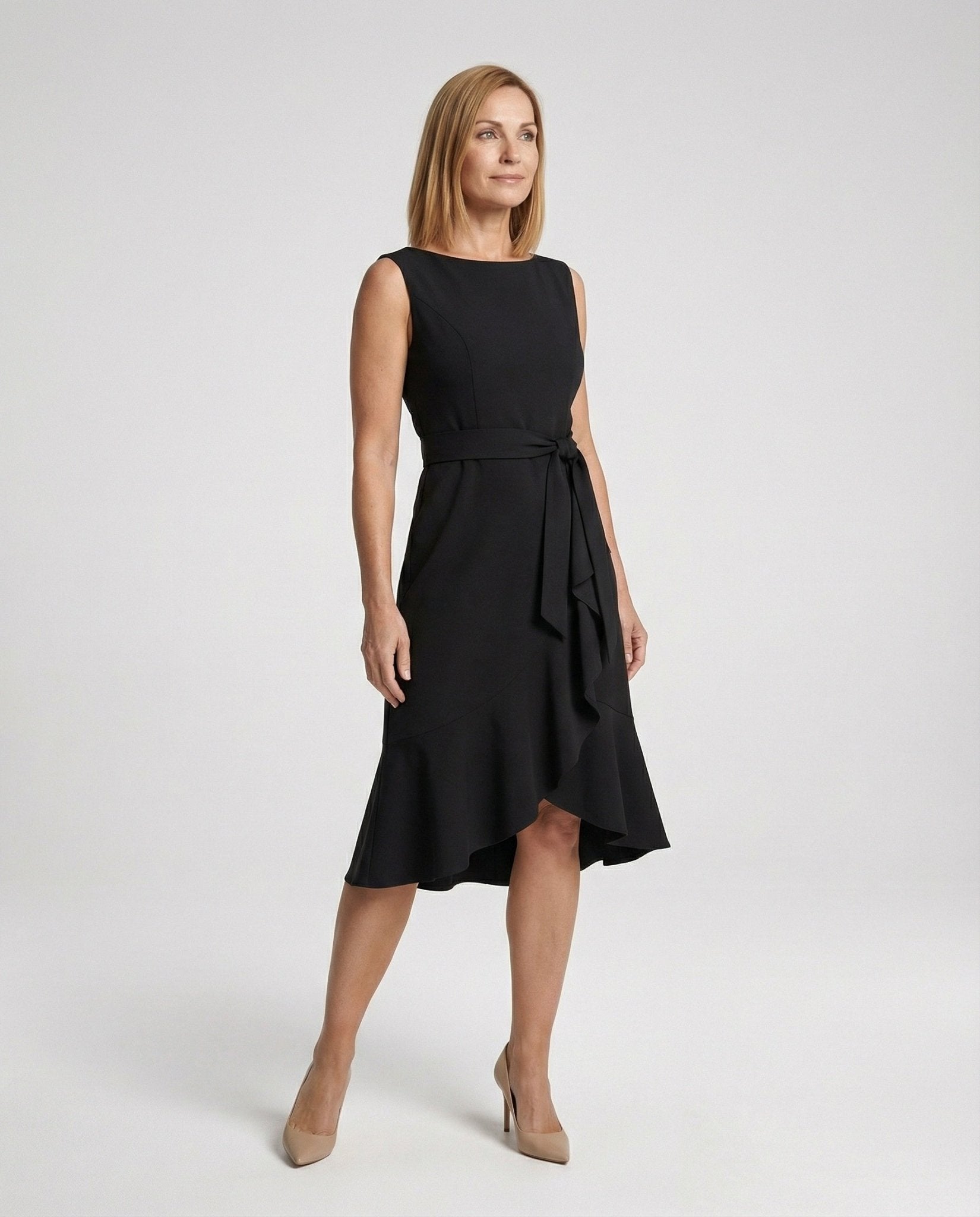 Midi dress women's sleeveless with ruffle - Chichicherry