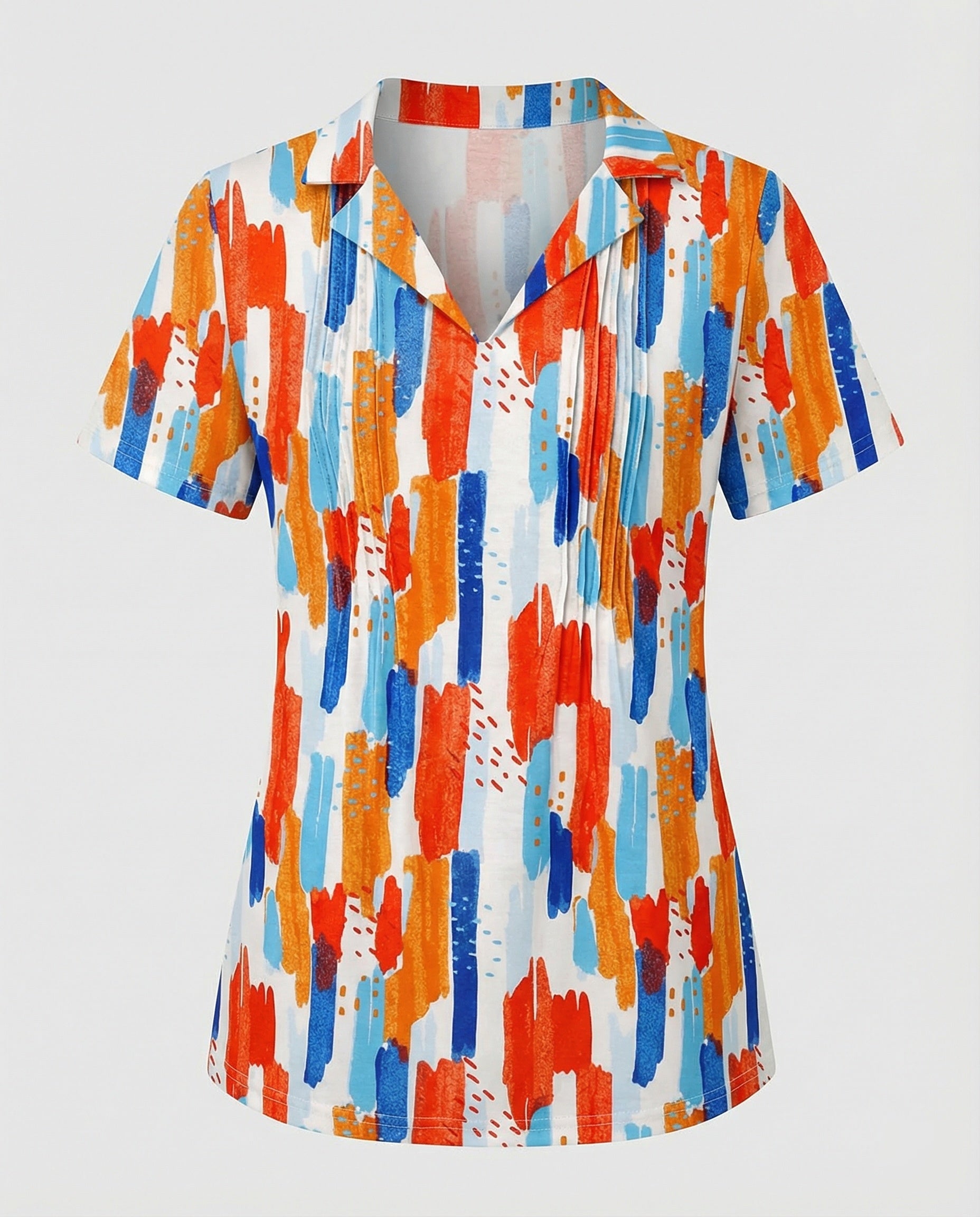 Blouse Women Short Sleeve Print