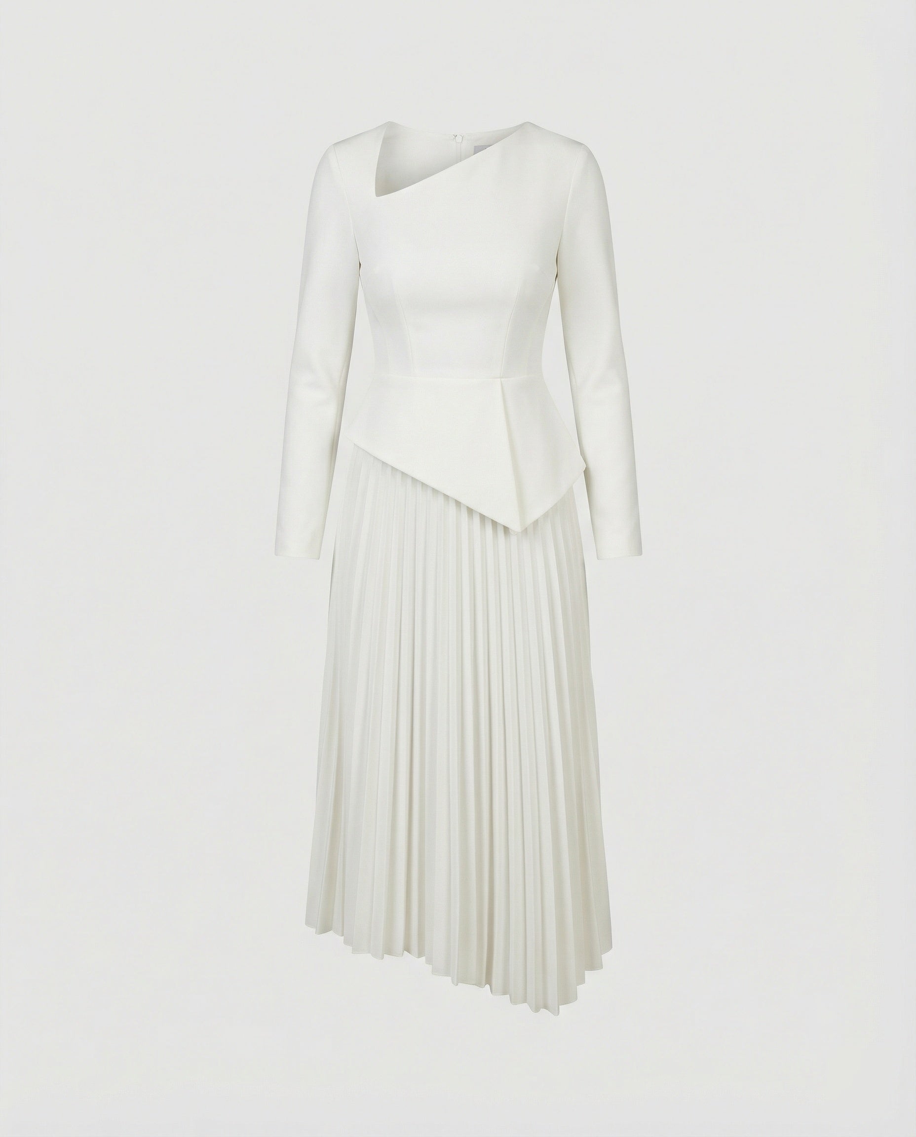 Women’s midi dress asymmetrical with peplum