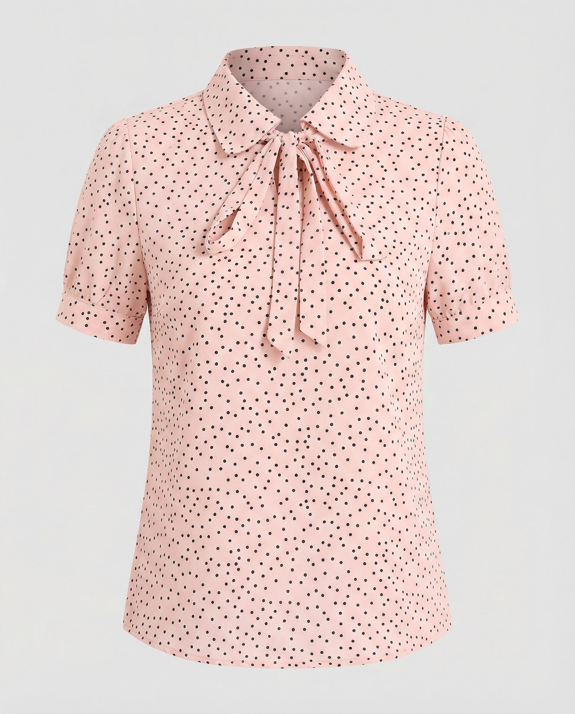 Blouse Women Short with Tie Collar