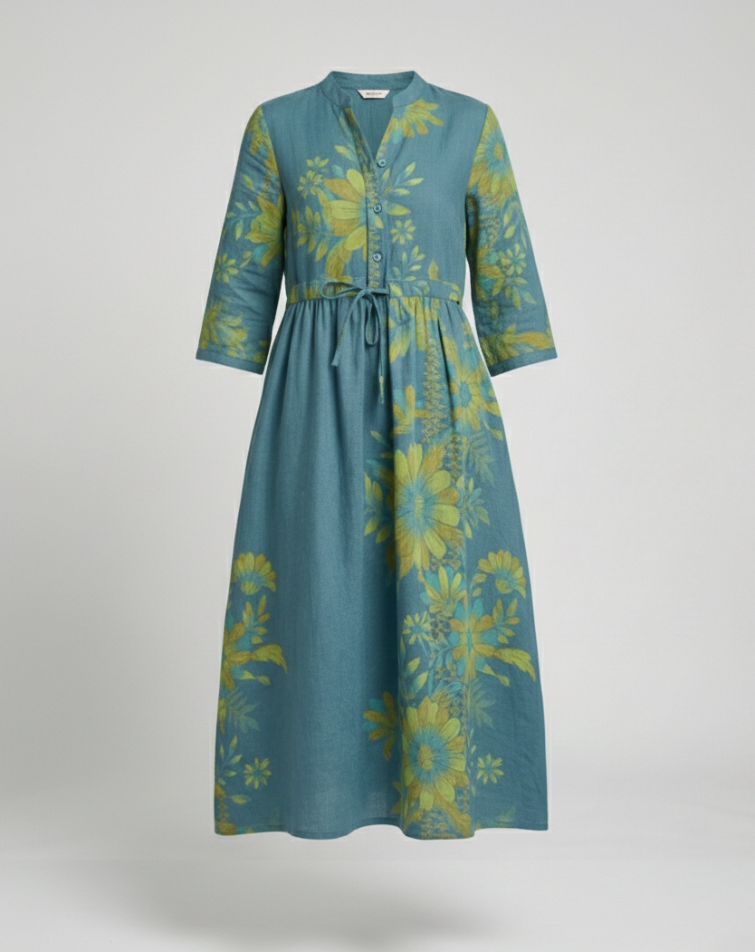 Maxi dress women casual with drawstring