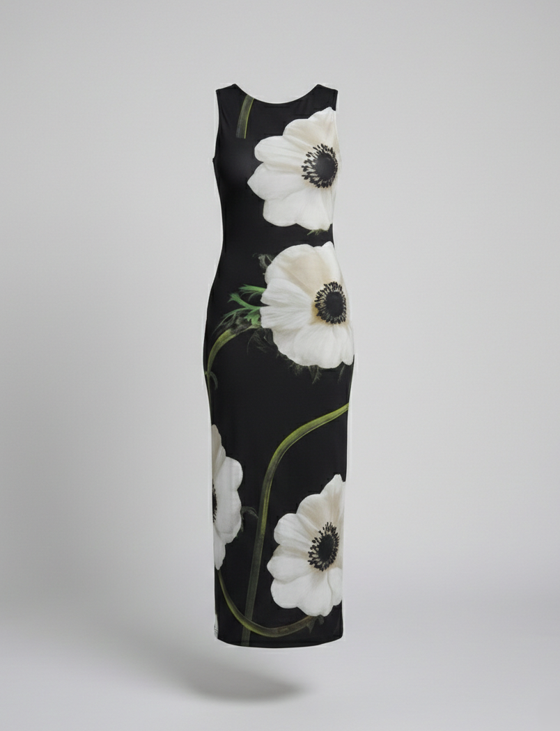 Flower dress Maxi dress Women Figure-hugging