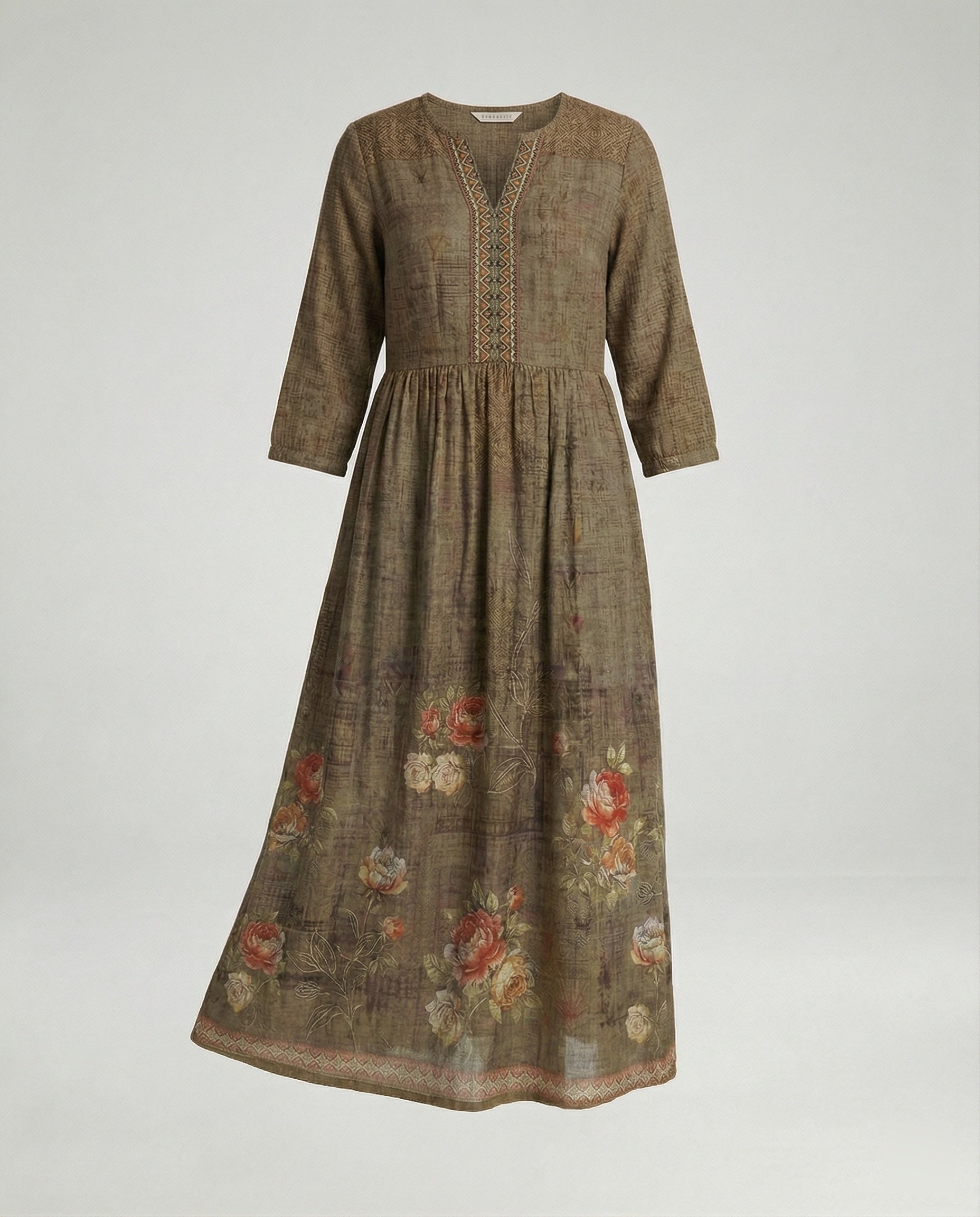 Women's Maxi Dress Summer Linen Look V-Neck