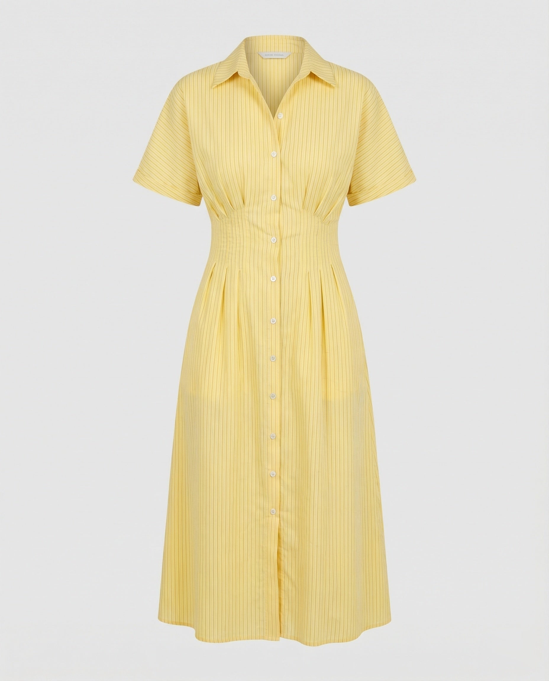 Women's Shirt Dress Midi with Pleats