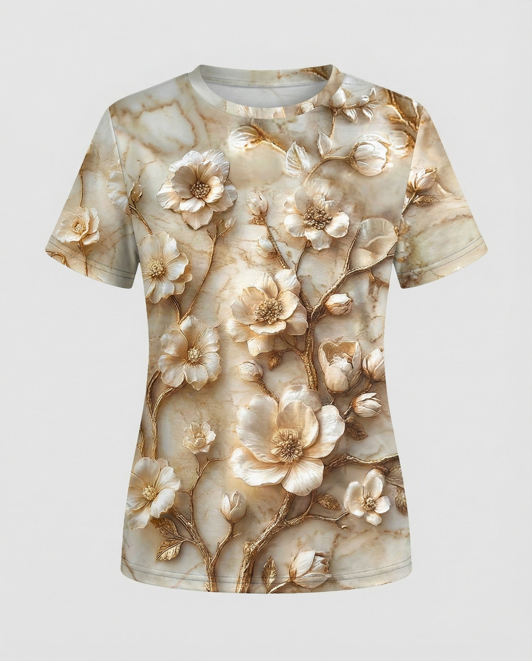 Short Sleeve Shirt Women With Floral Print