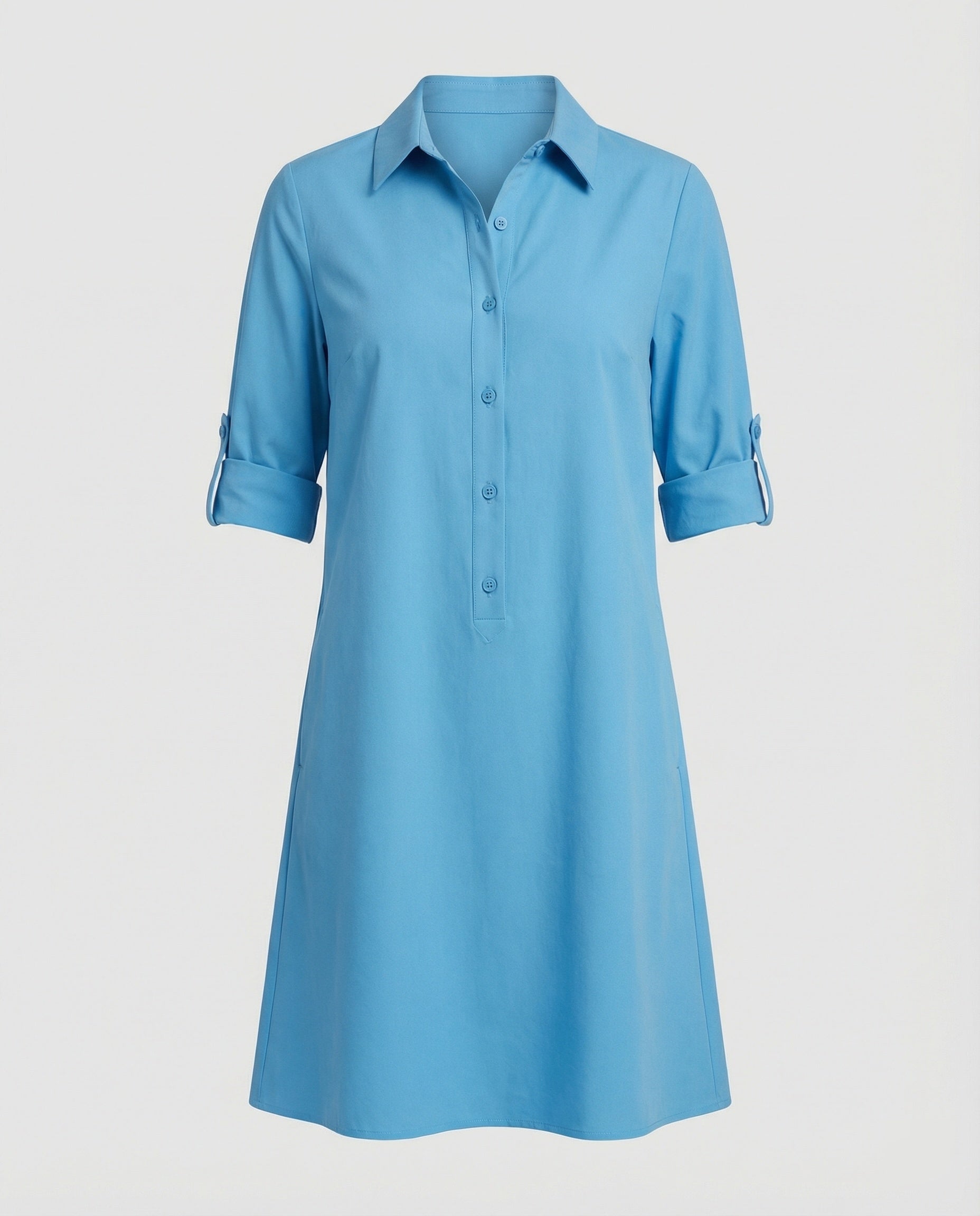 Women Shirt Dress Cotton Casual