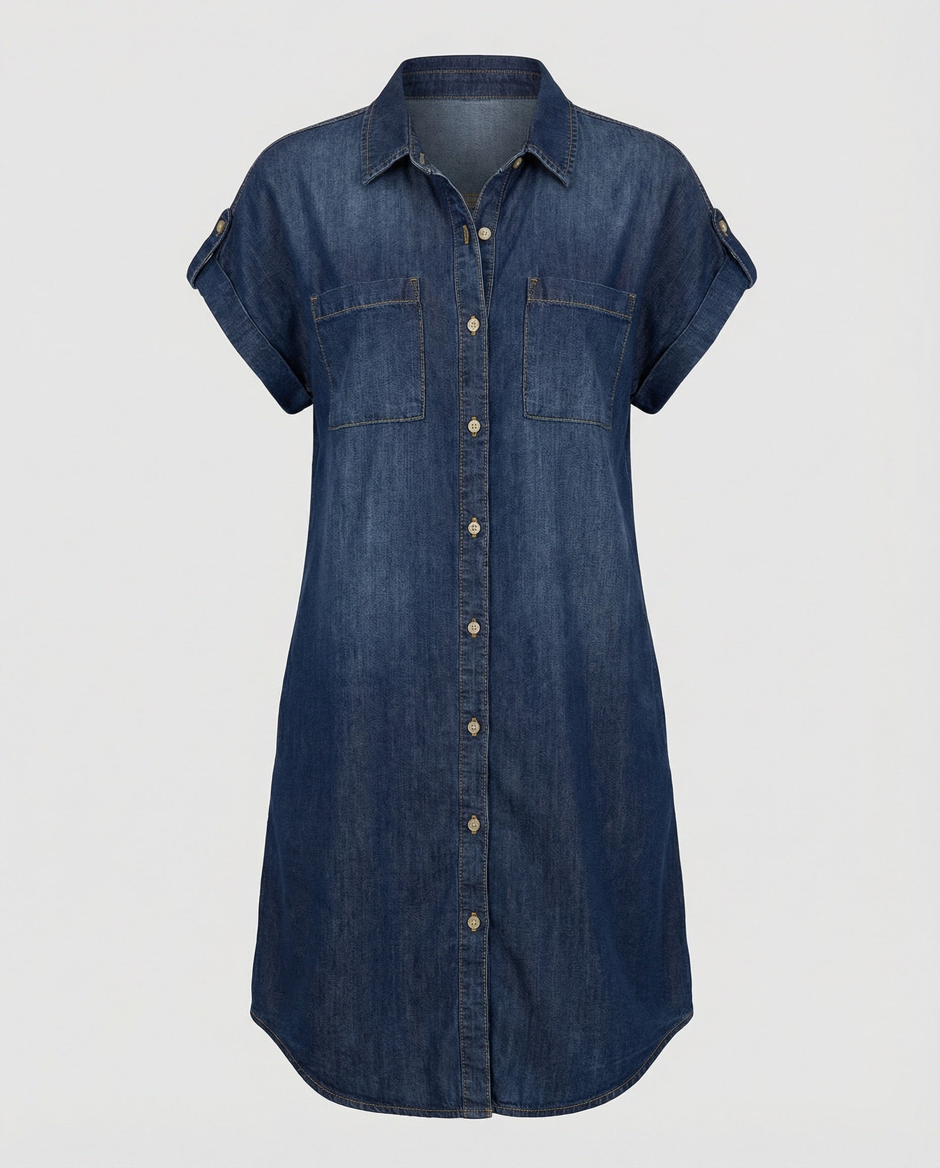 Women's denim shirt dress with classic cut