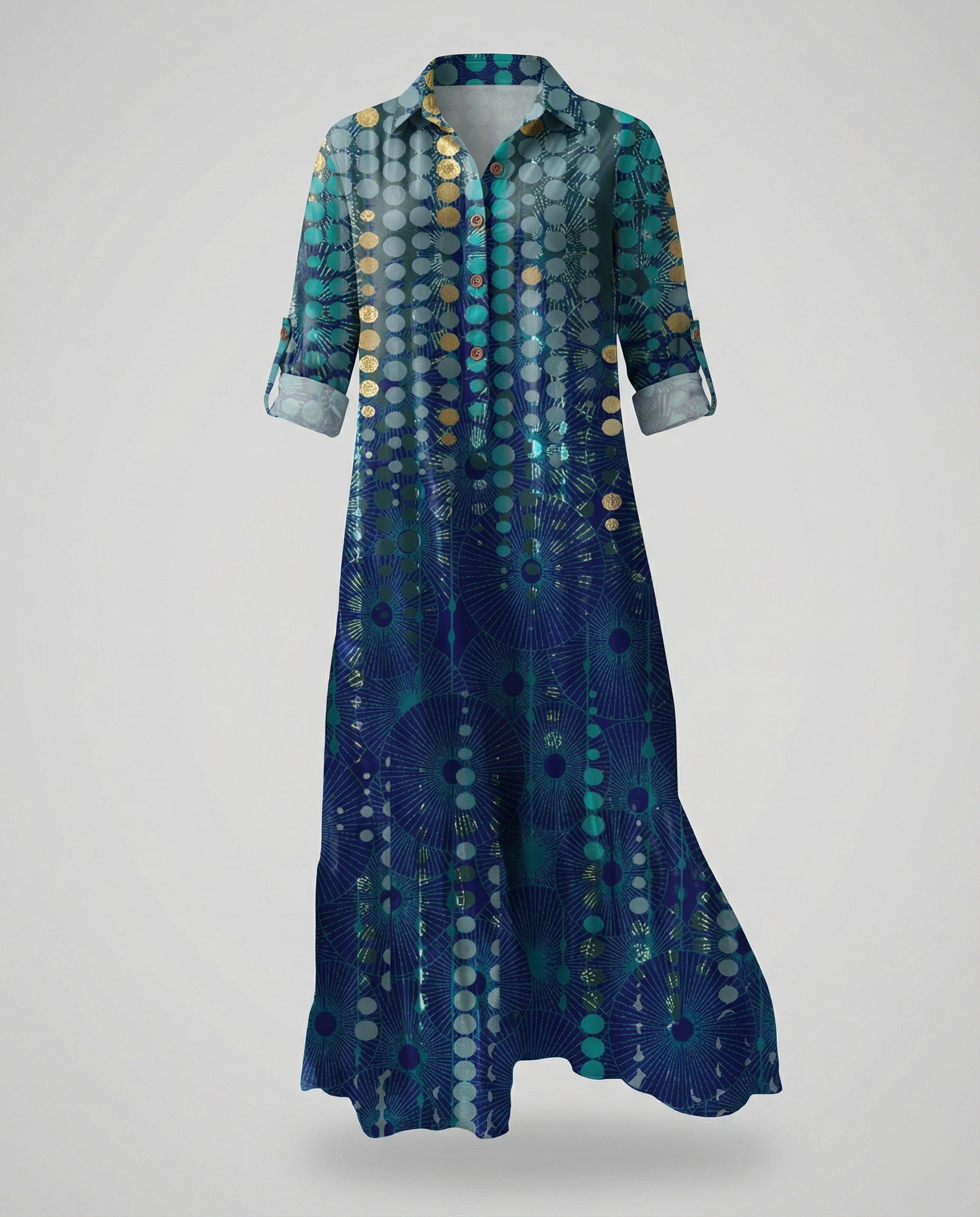 Ladies' shirt dress with ruffles