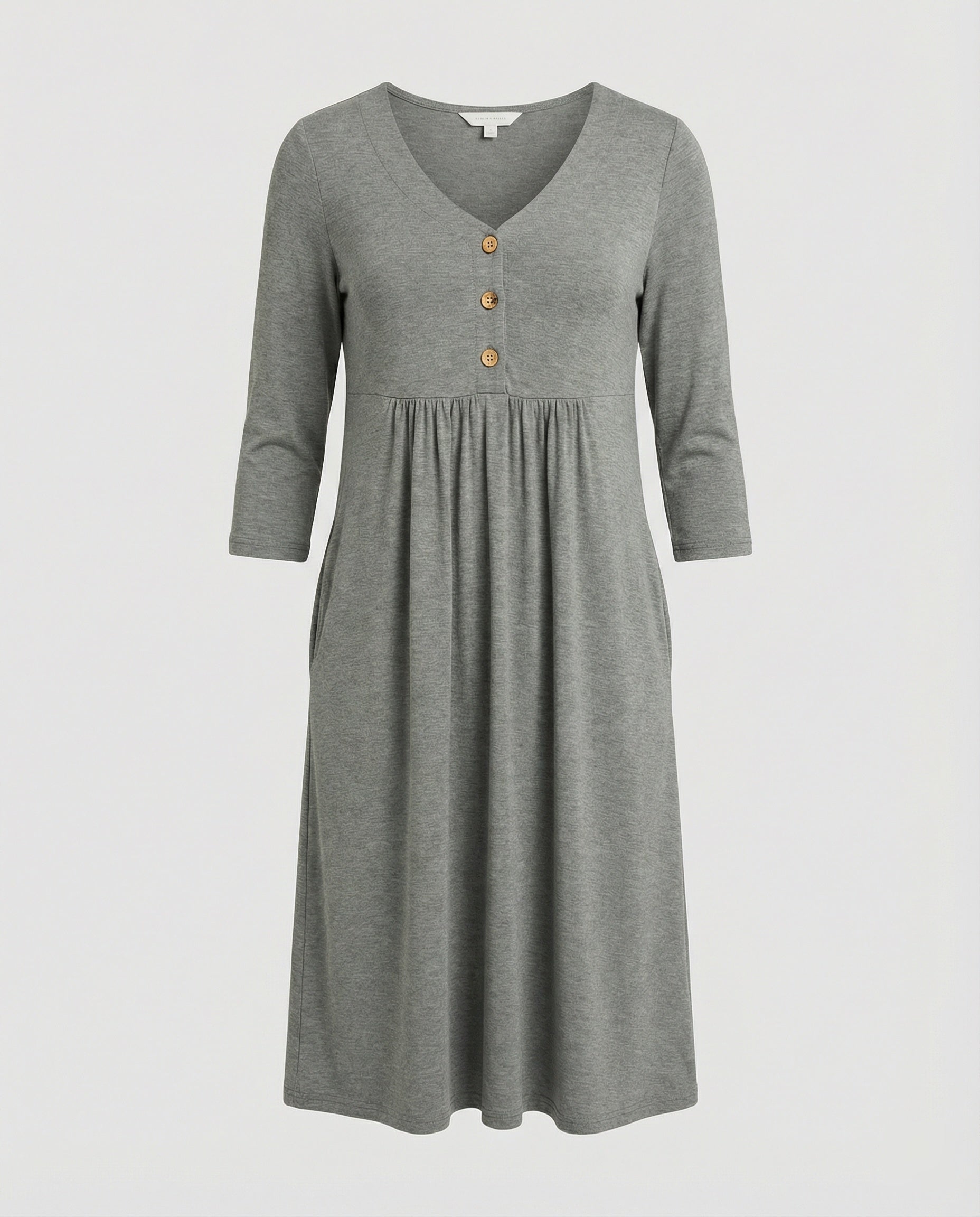 Women's Midi Dress Empire V Neck
