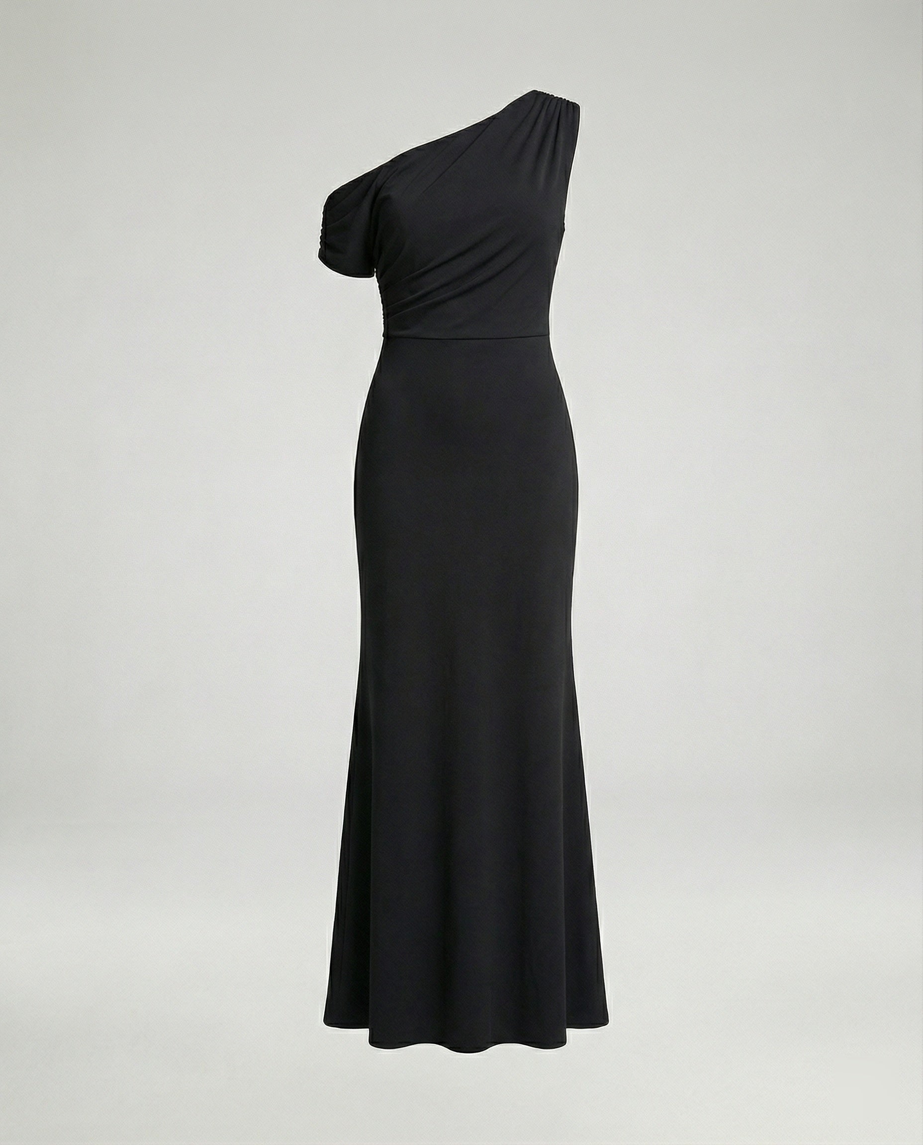 Figure-hugging elegant evening dress asymmetrical
