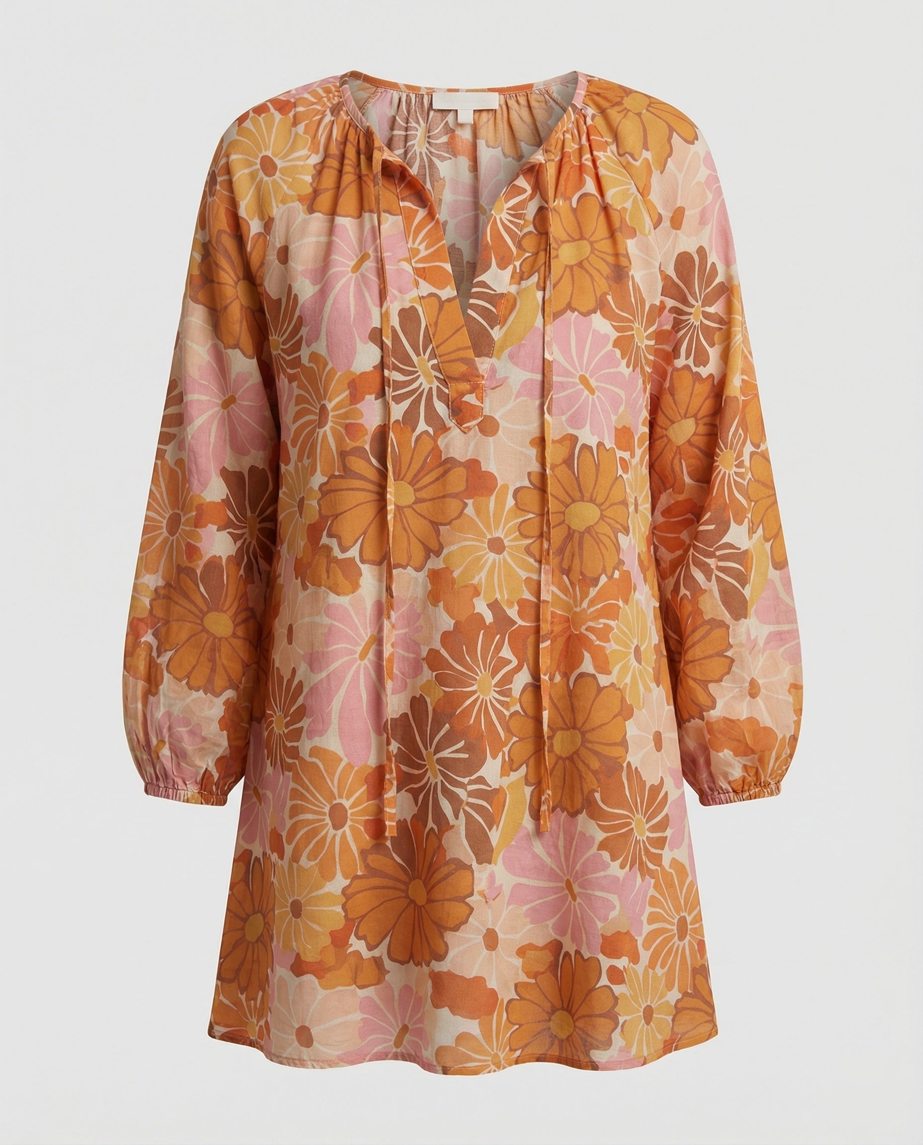 Flower dress women's tunic mini dress