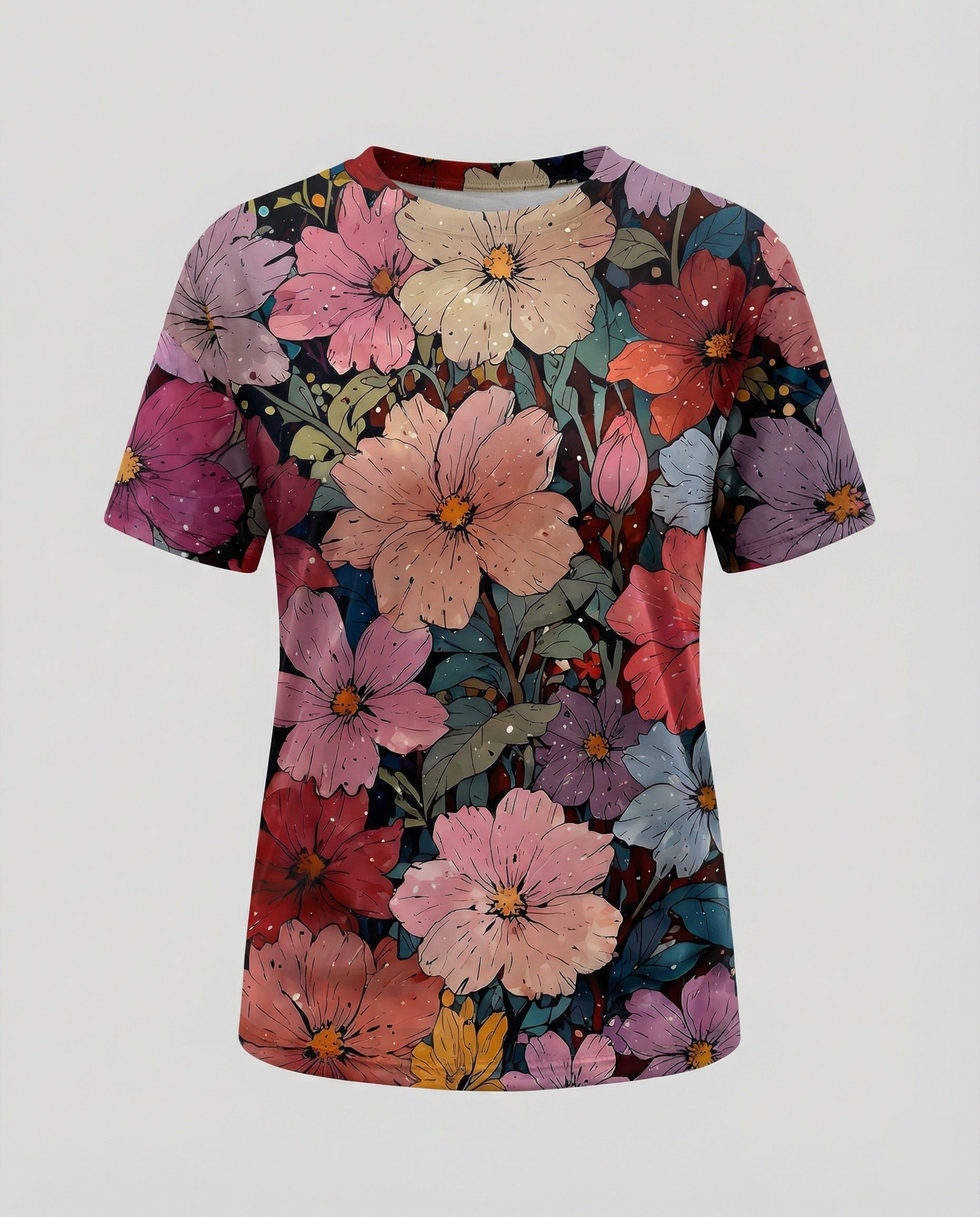 Short Sleeve Shirt Skull Print Women
