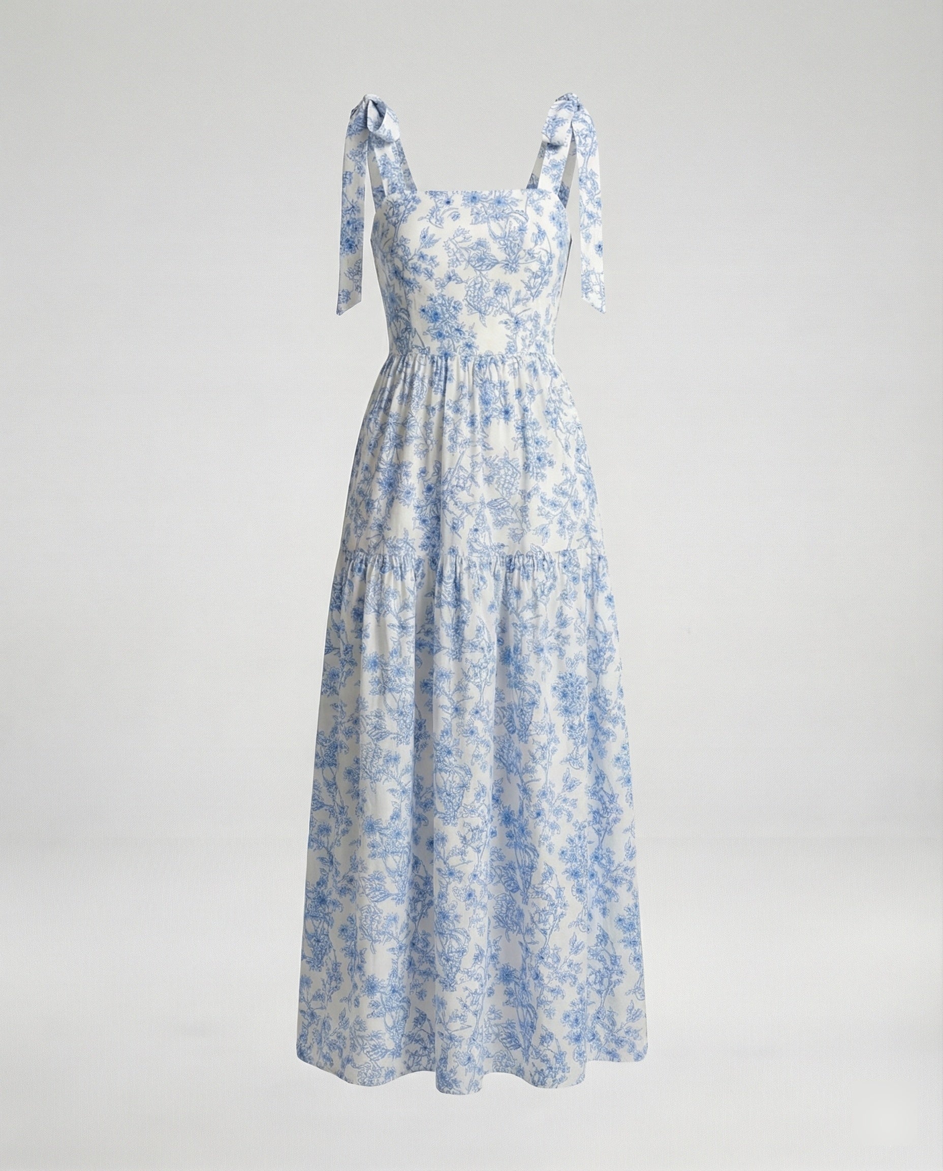 Women's Flower Dress Maxi Dress with Ruffles