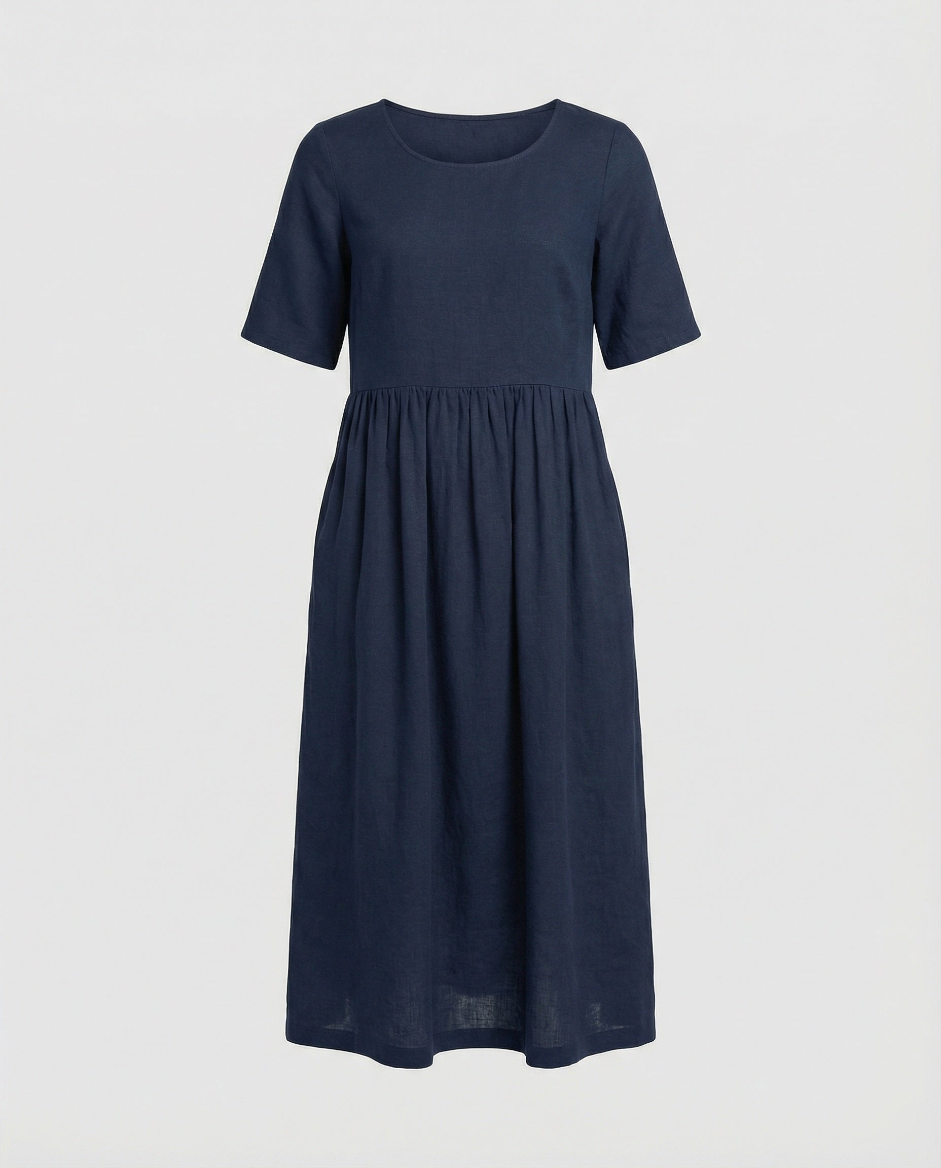 Leisure dress women midi dress linen look