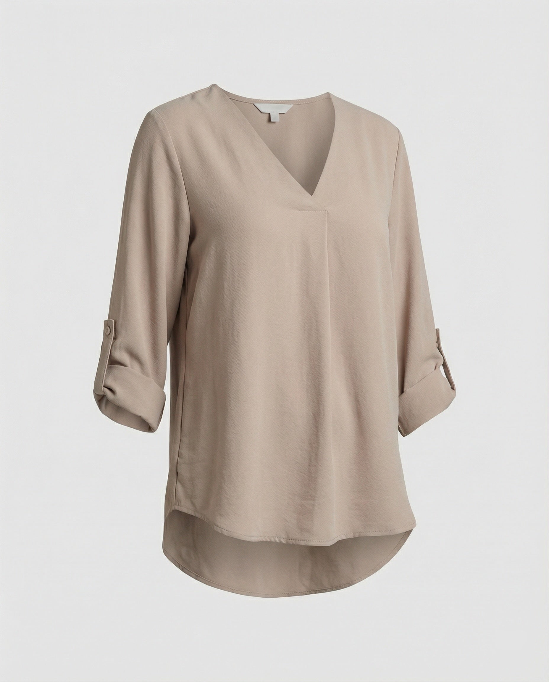 Tunic blouse women with rolled sleeves